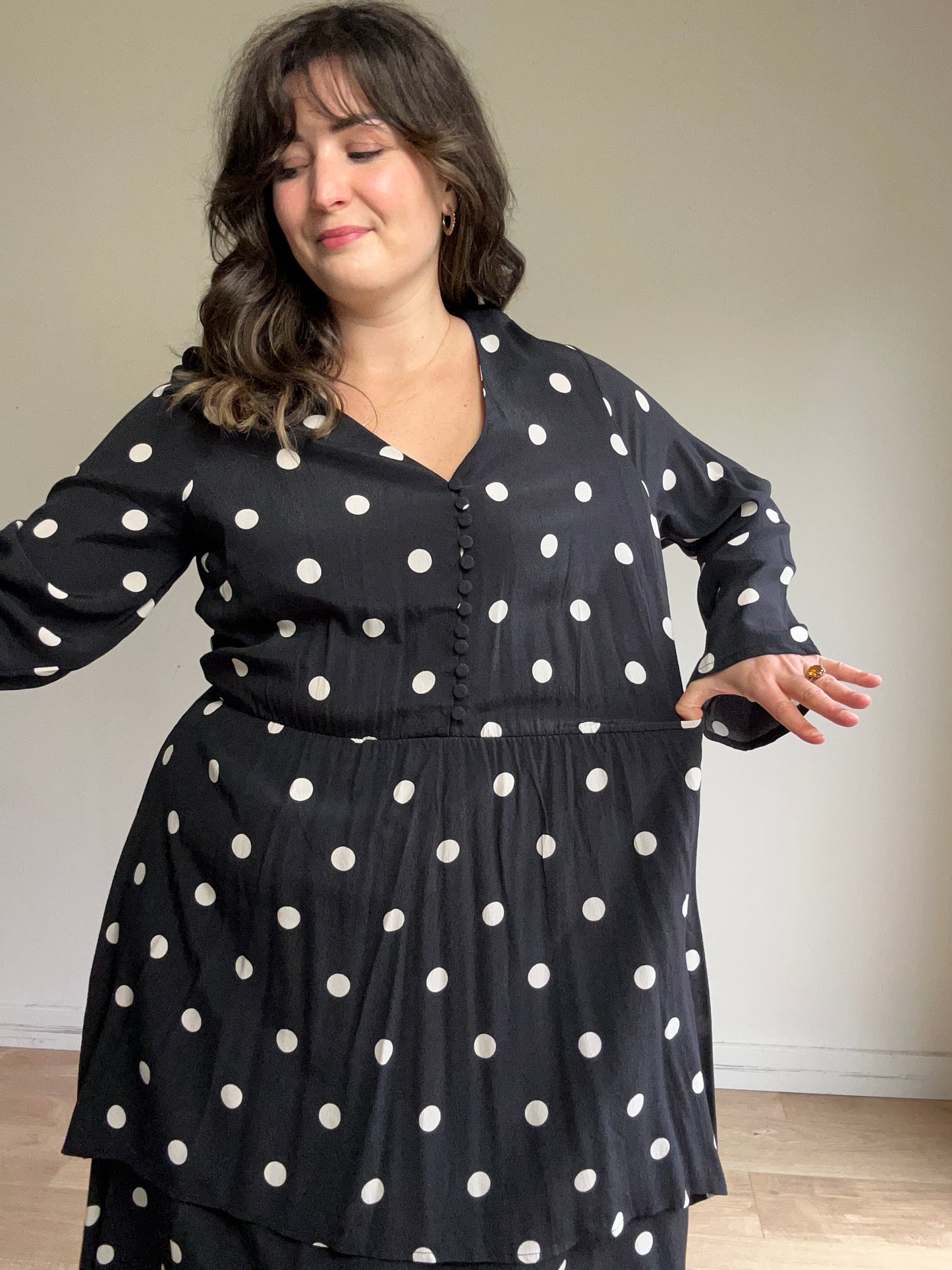 Gallery Polka Dot Frill Midi Dress, 14