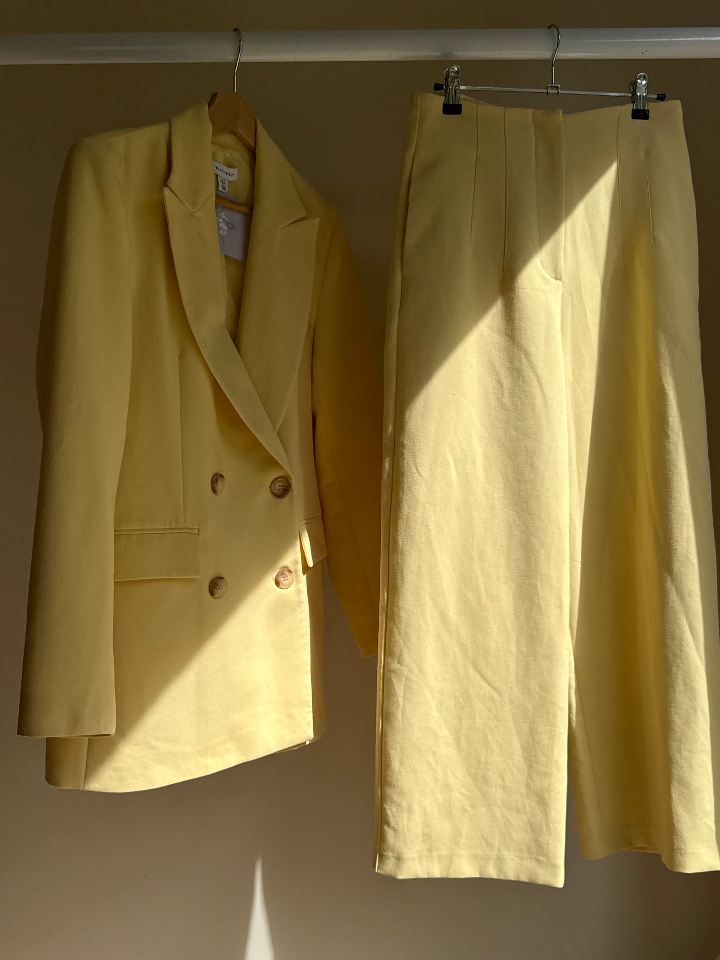 Butter Yellow Warehouse Tailored Suit, S/M