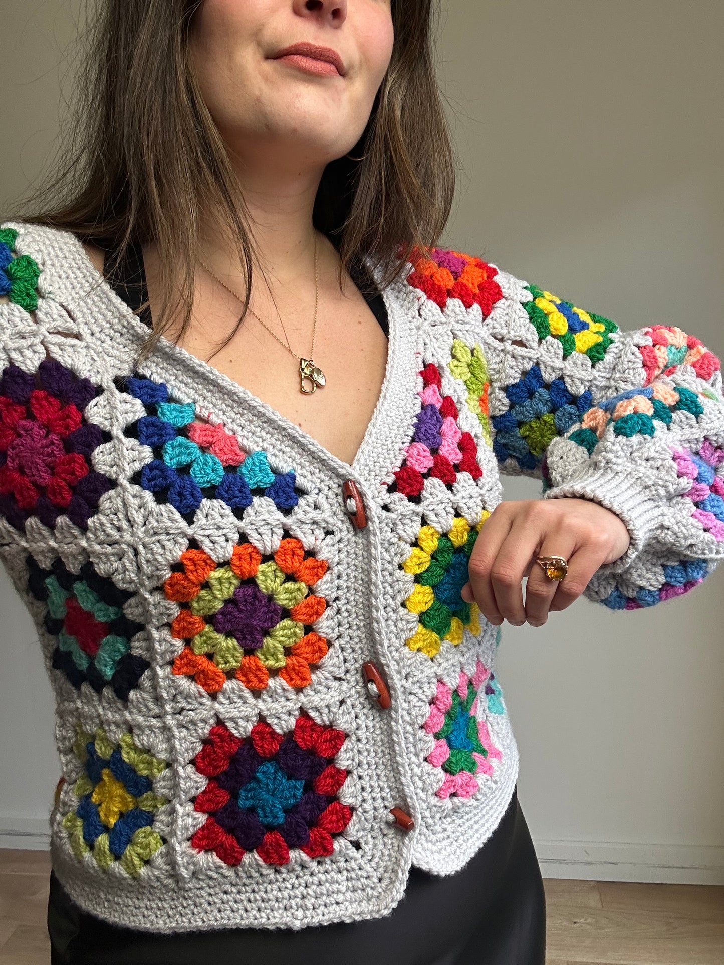 Handmade Crochet Cardigan, M/L