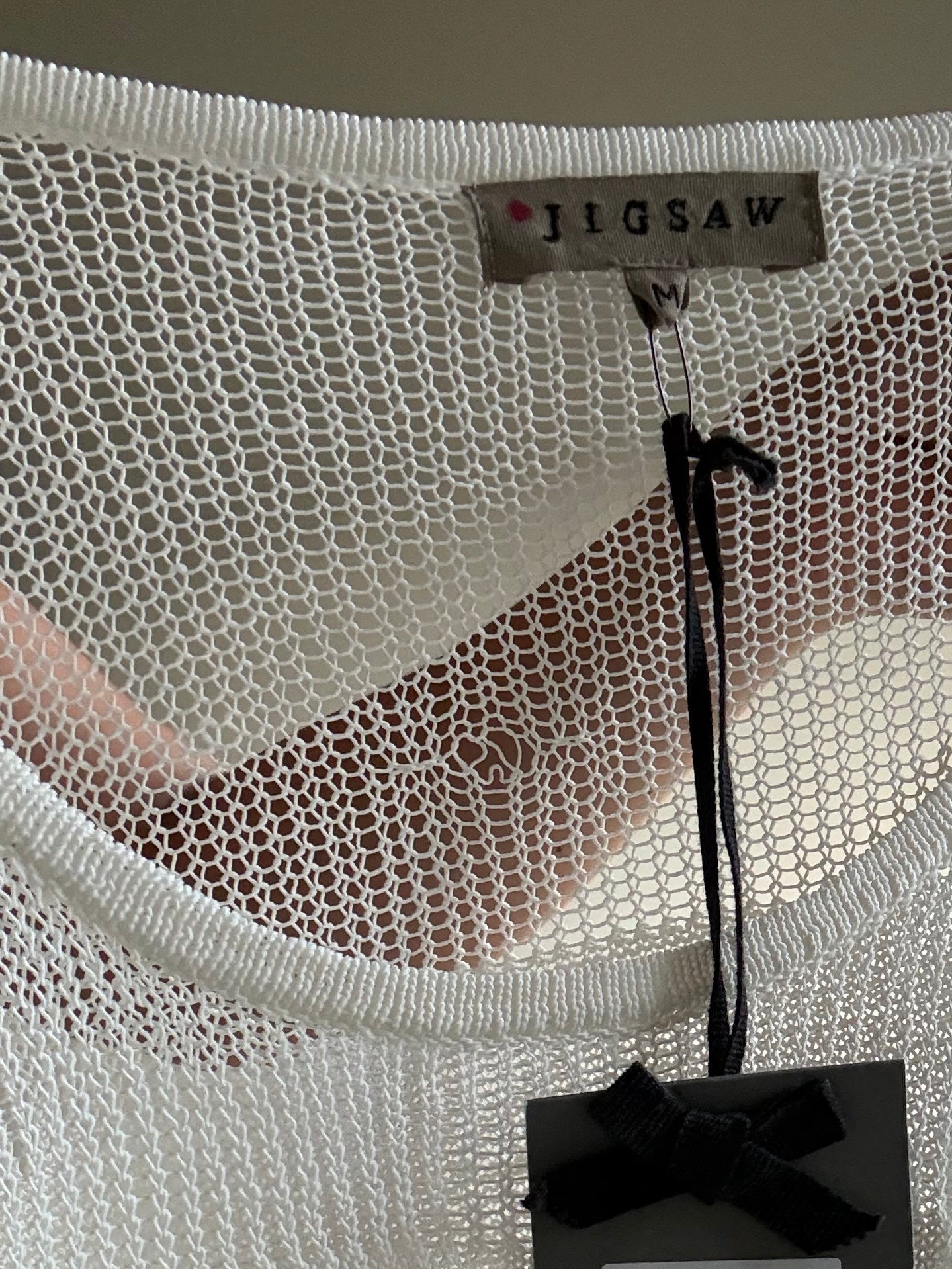 Vintage Jigsaw Linen Open Knit Top, M