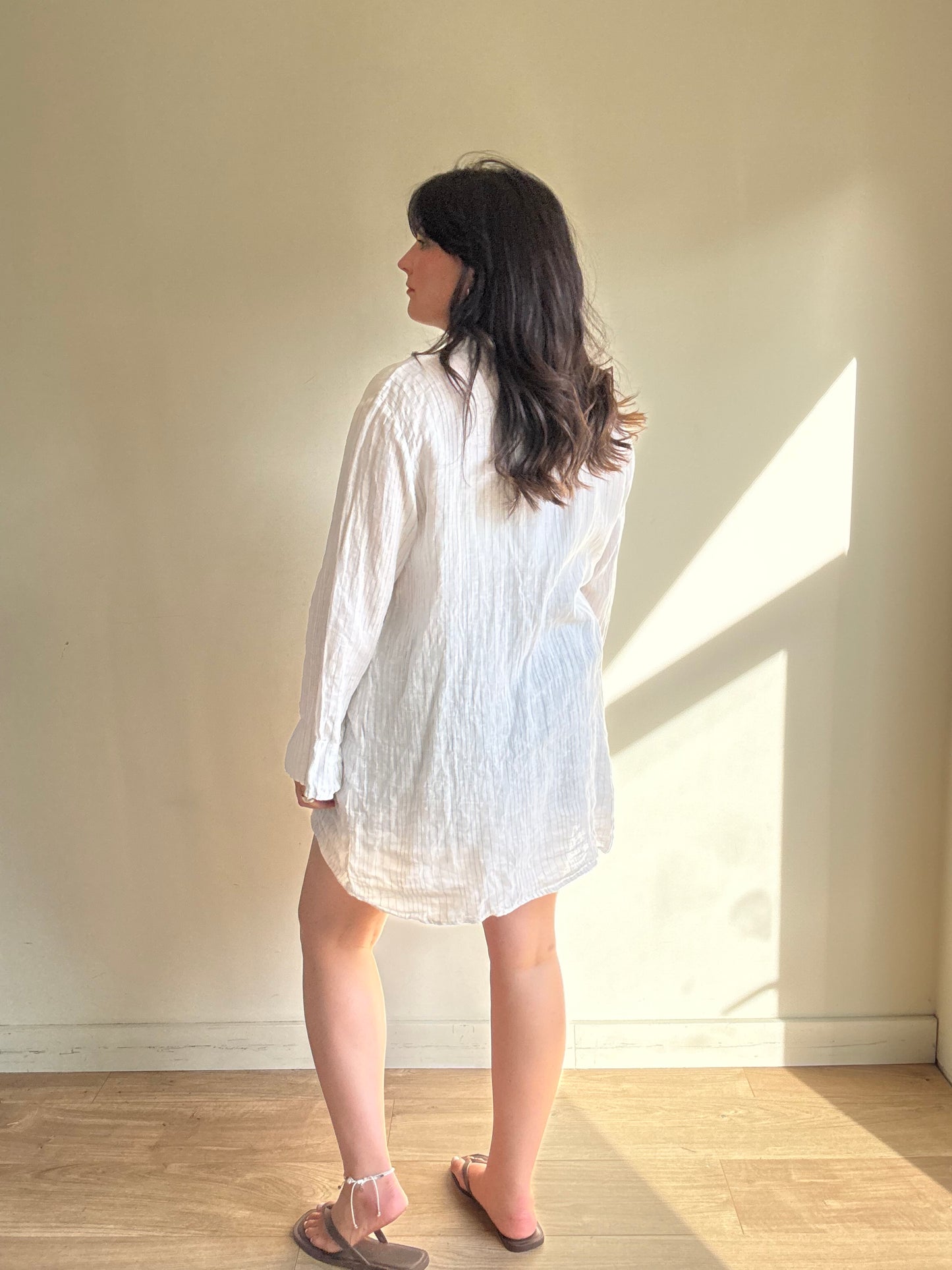 CP Shades Pinstripe Loose Cover Up / Shirt, L
