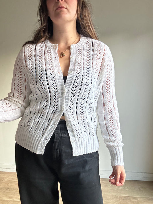 Handknitted Crochet Cardigan, S/M