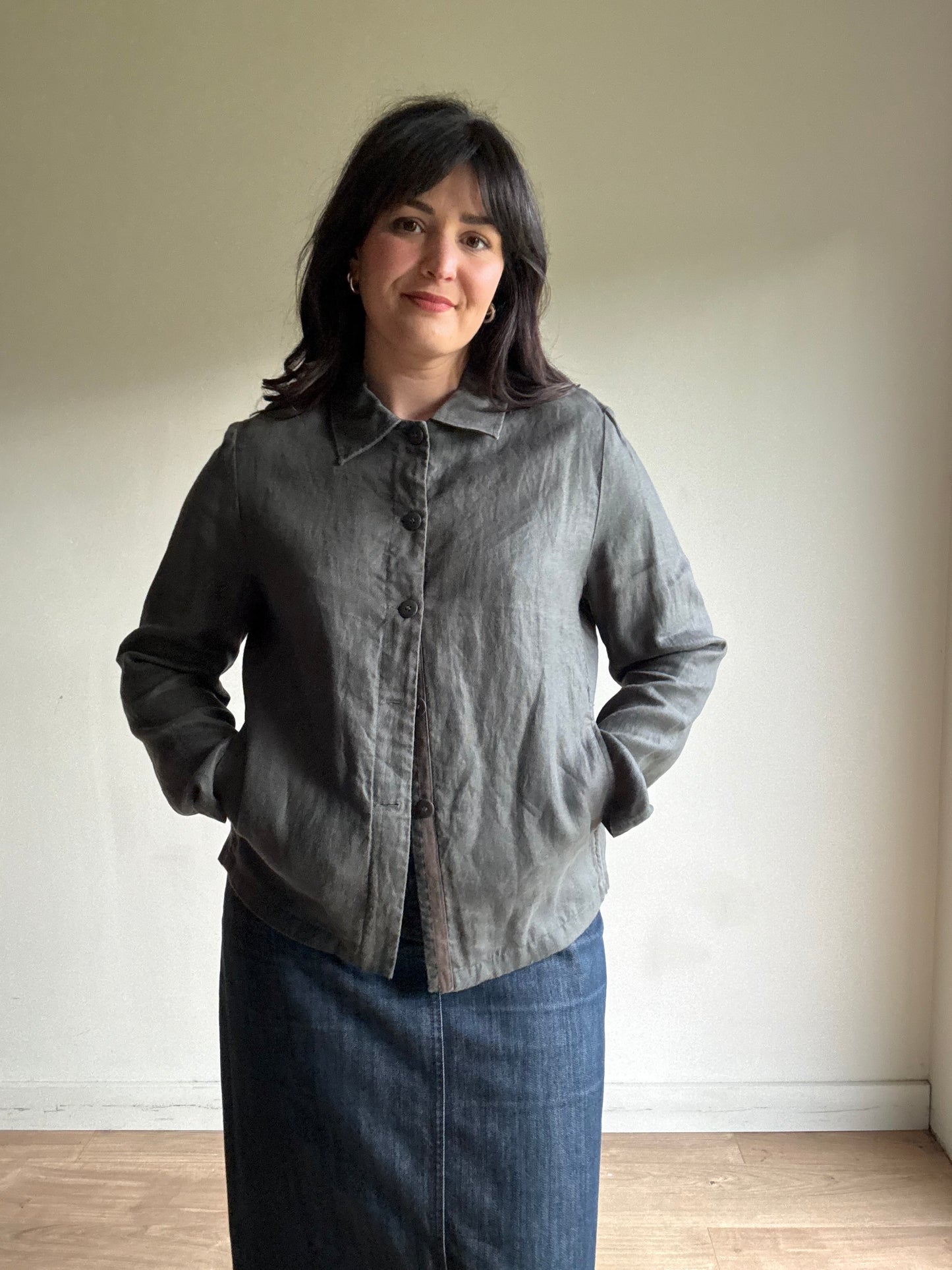 Laura Ashley Vintage Linen Shirt Jacket, M-L