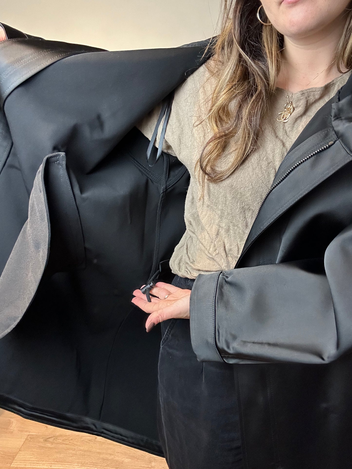 Nomia Black Balloon Coat - Size S Oversized