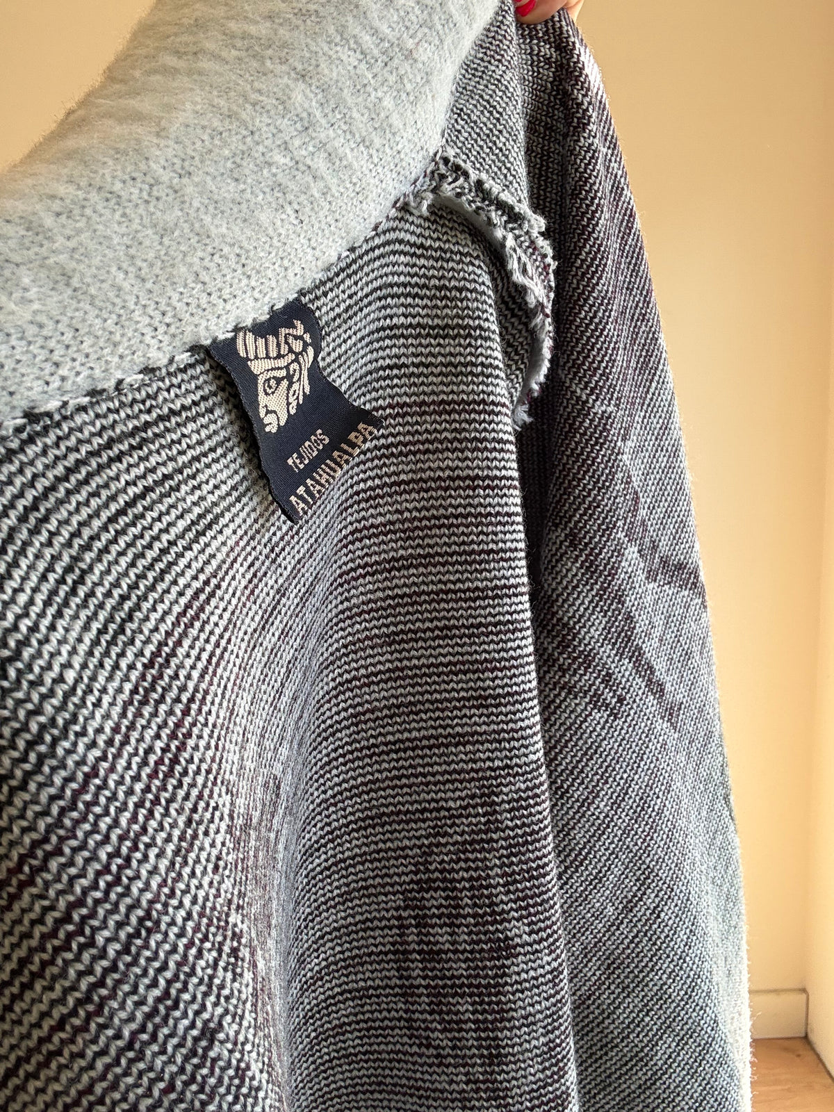 Vintage Horse Print Wool Cardigan, L - XL
