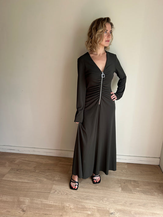 Zara Zip Up Maxi Dress, S