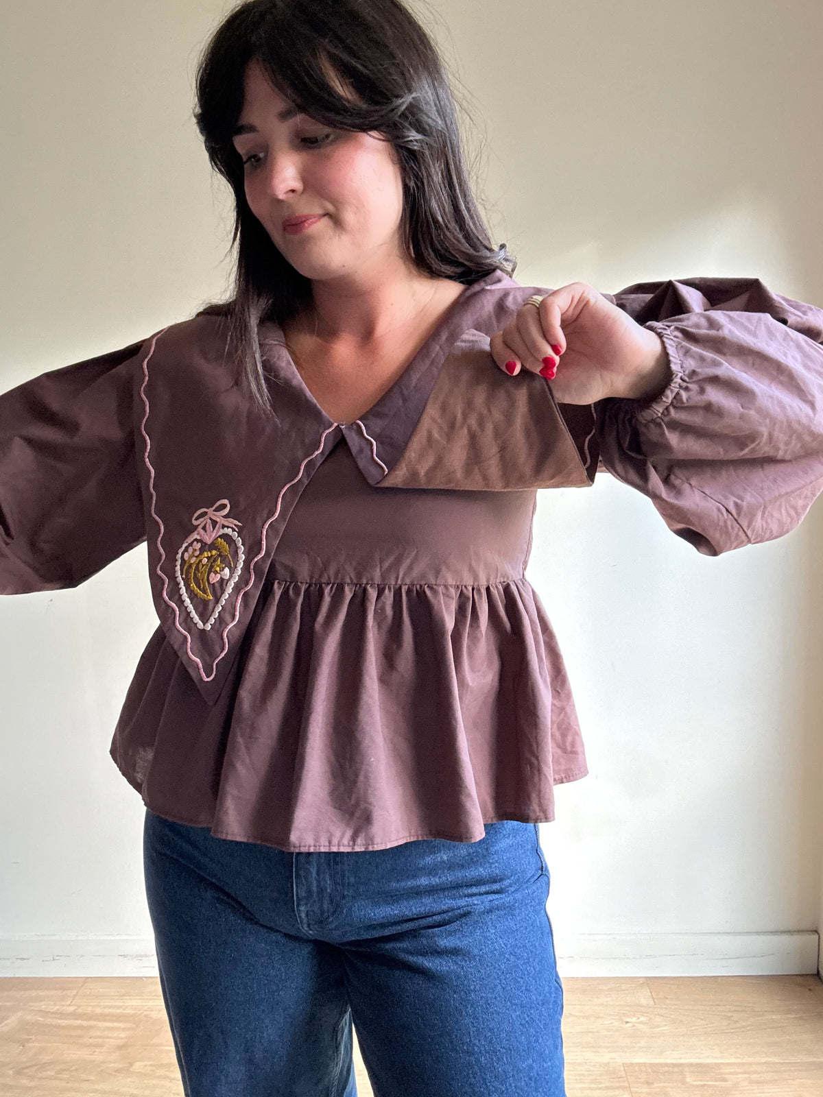 Made by SJP Embroidered Handmade Blouse, S/M