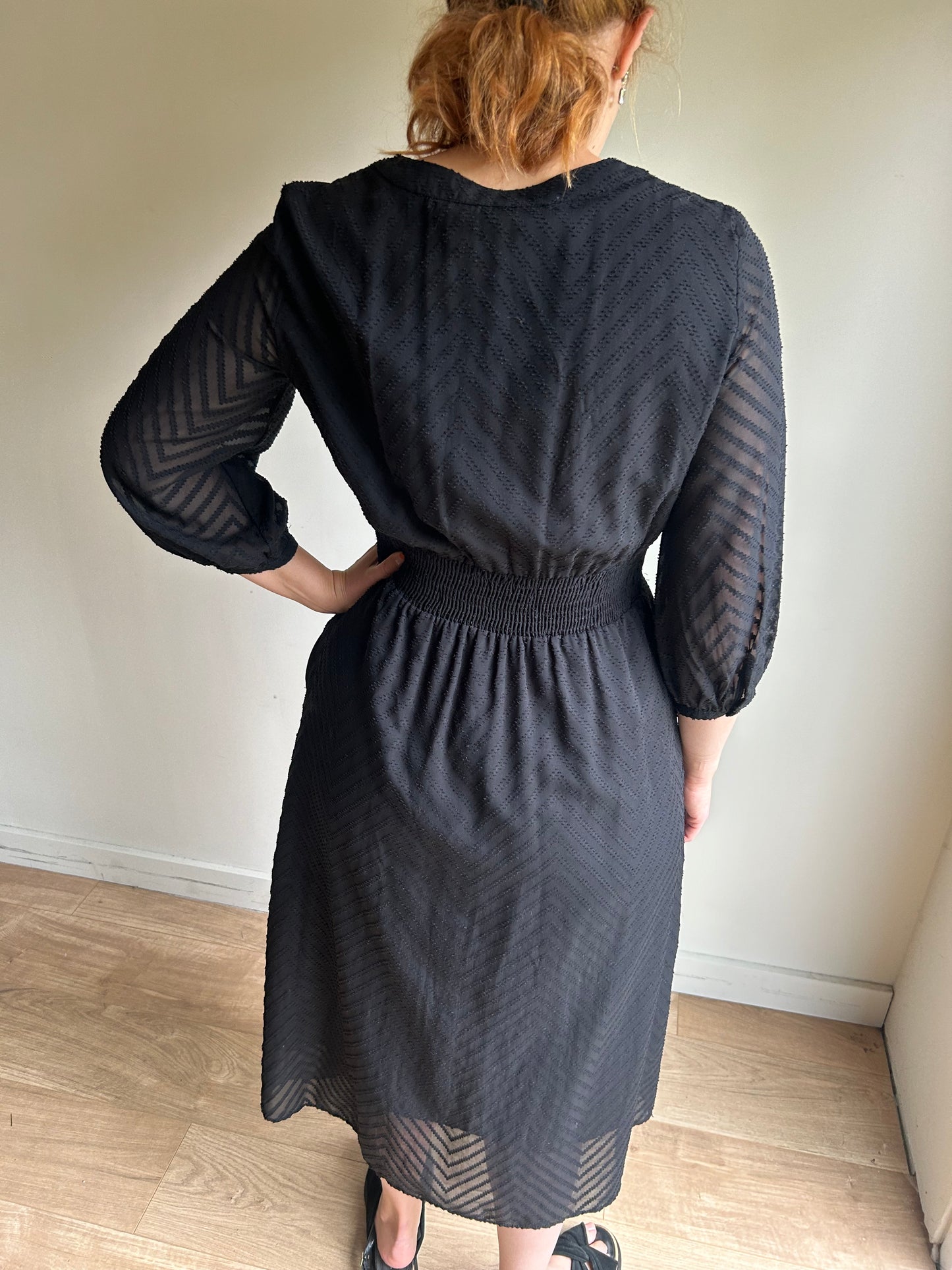 Zara Black Midi Dress - Size M