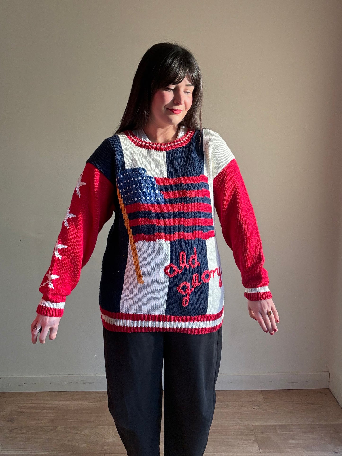Vintage Hand Knit from Peru, Size M/L