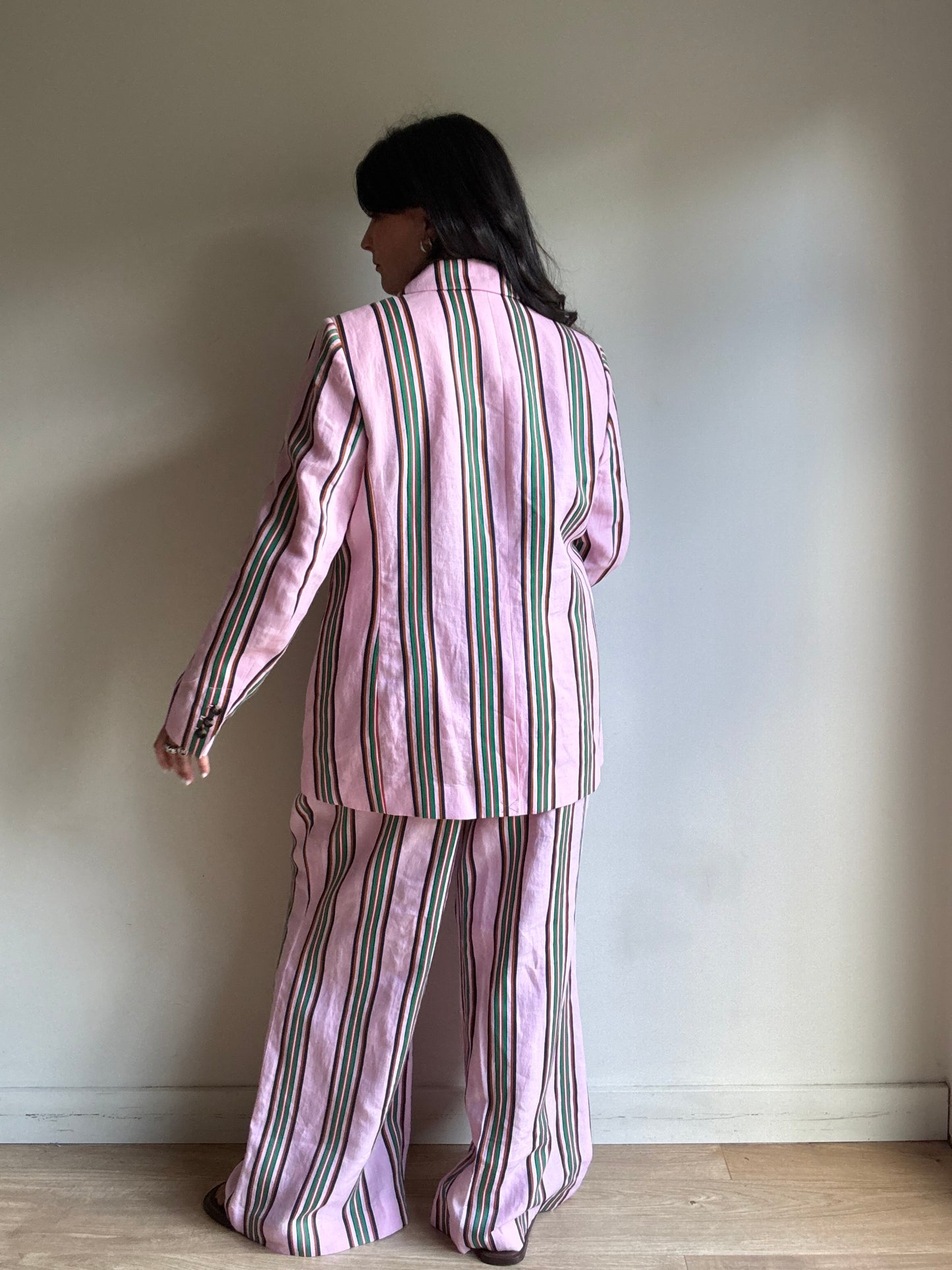 Boden NEW Stripe Linen Suit, 18R