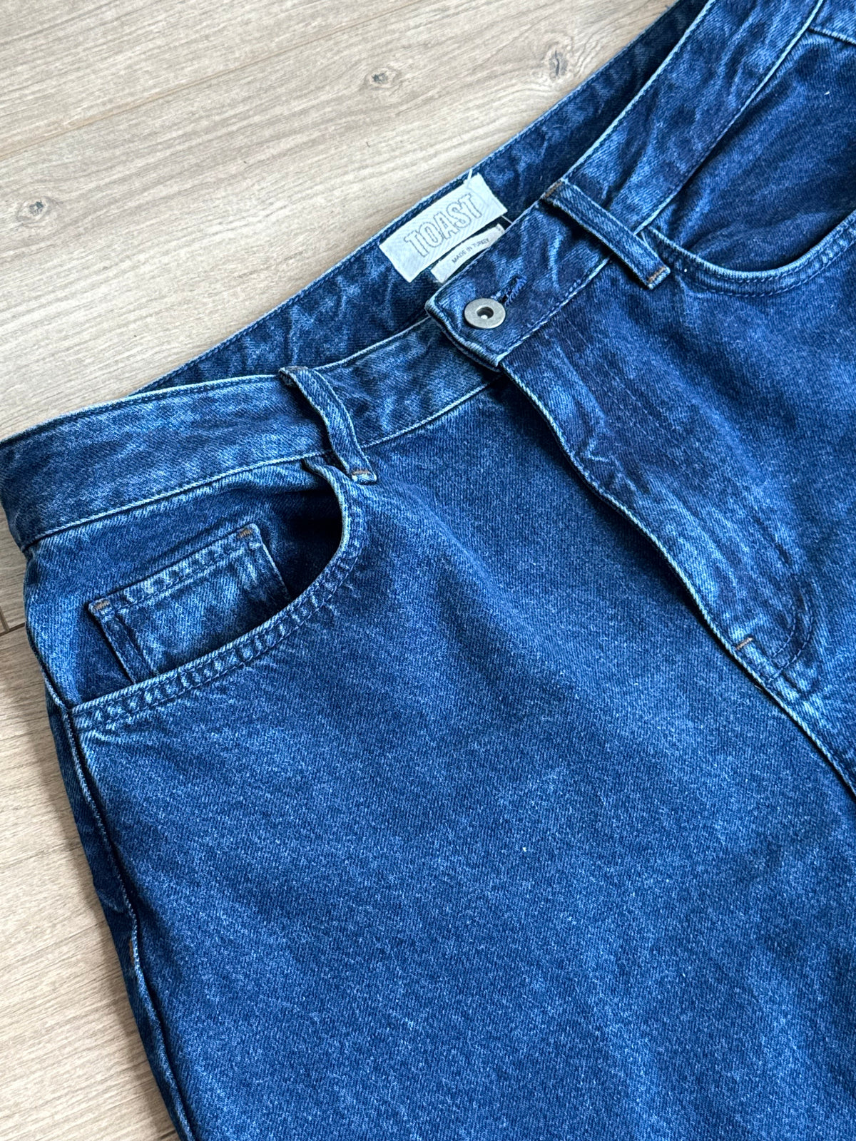 Toast Indigo Barrell Leg Jeans, 12
