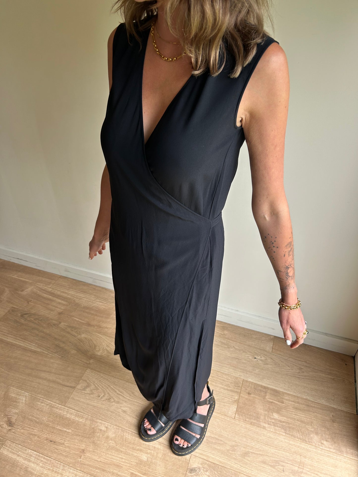 Black Helmut Lang Wrap Dress, XS