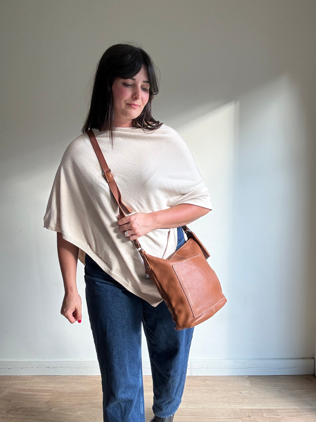 Triangle Cape Jumper Shawl, One Size