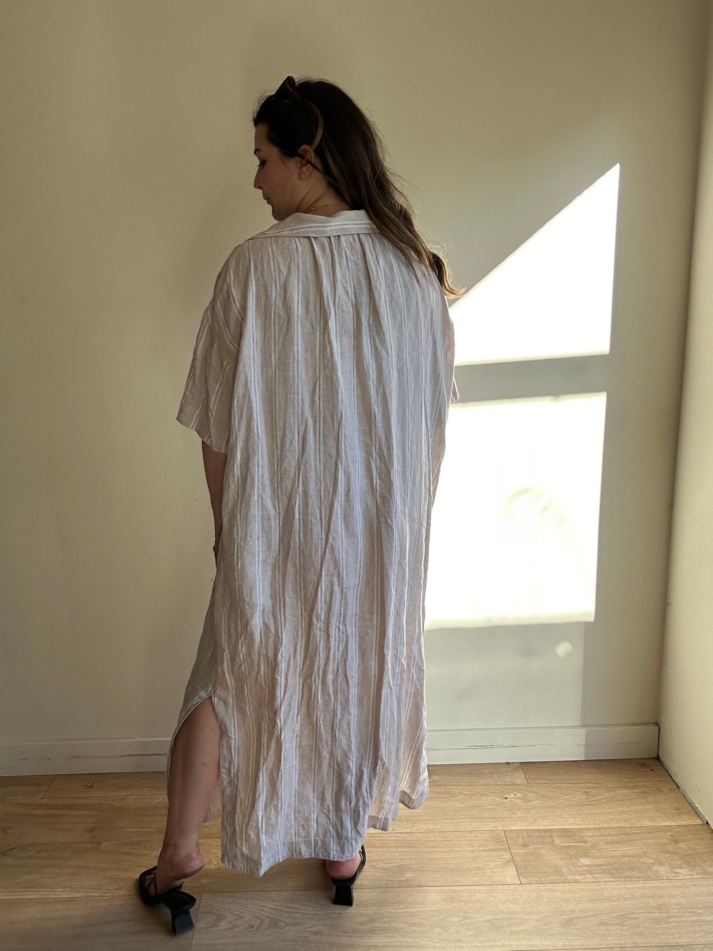 Arket Linen Stripe Dress - Size M