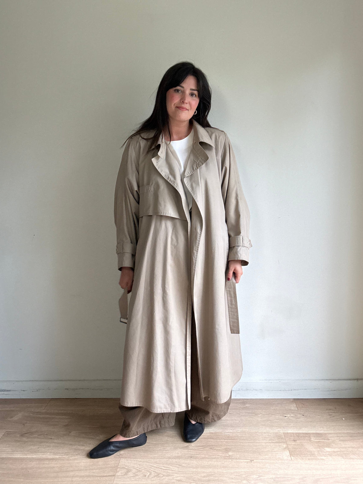Vintage Wallis Wool Lined Trench Coat, XL