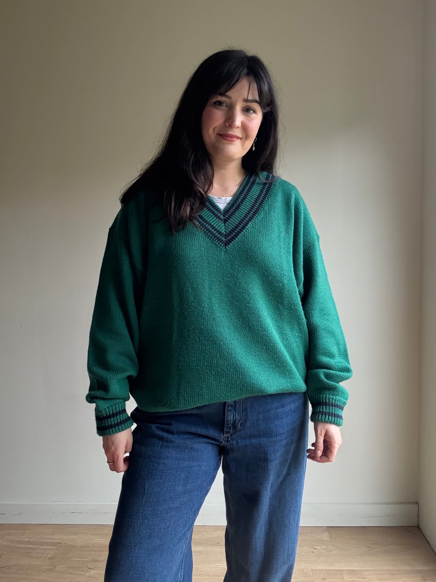 Vintage Cricket Style Jumper, XL