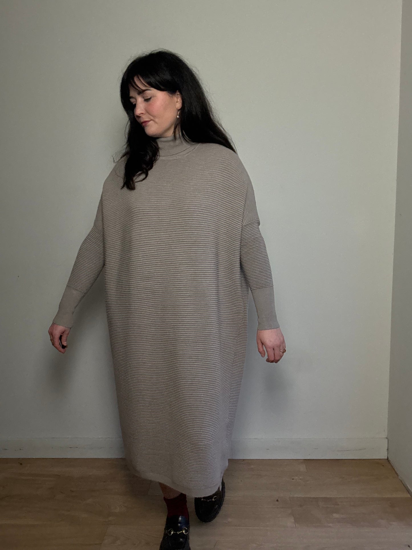 Plumo Studio Ribbed Roll-neck Jumper Dress, One Size