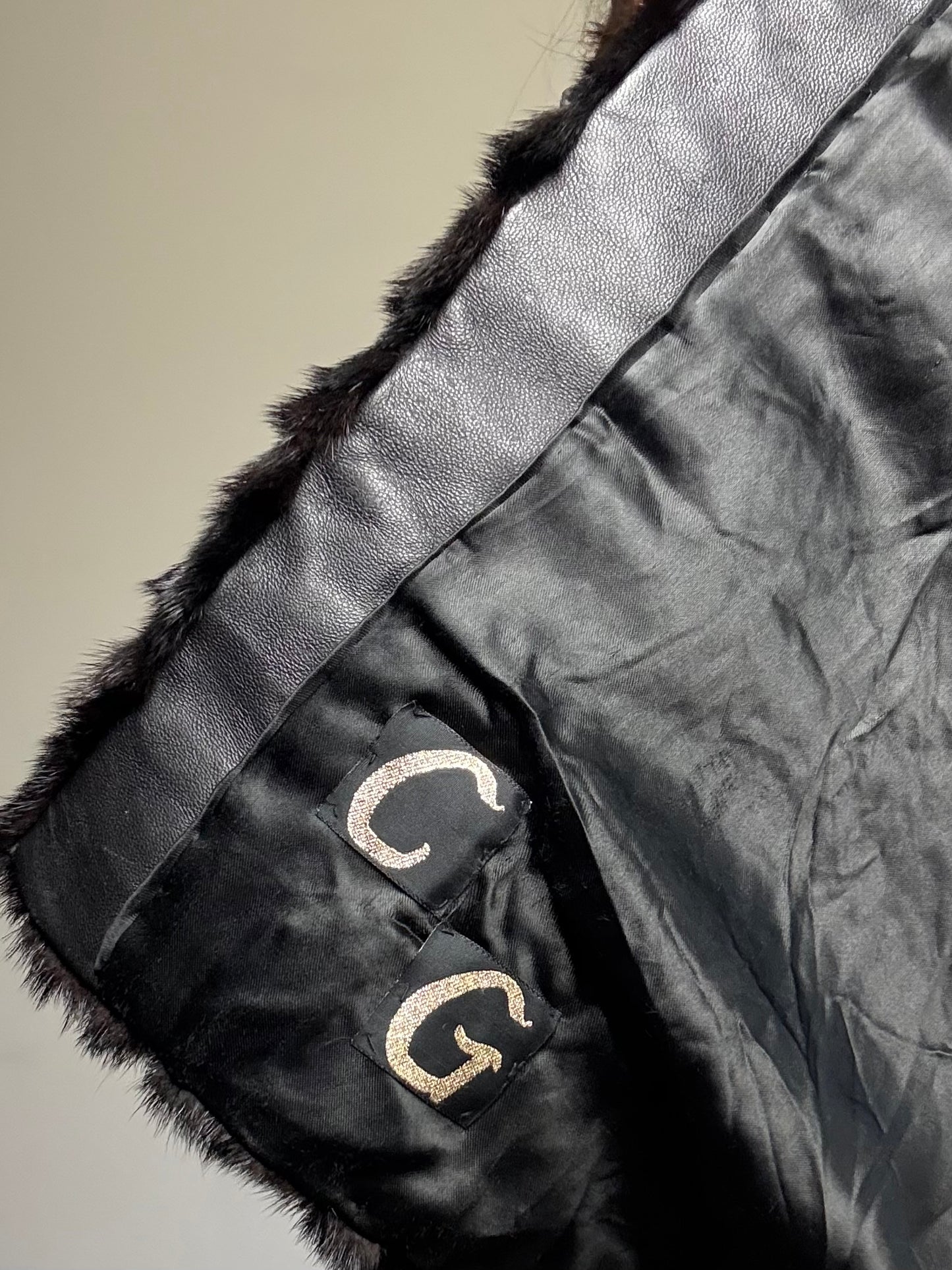 Vintage Fur & Leather Coat, L-XL