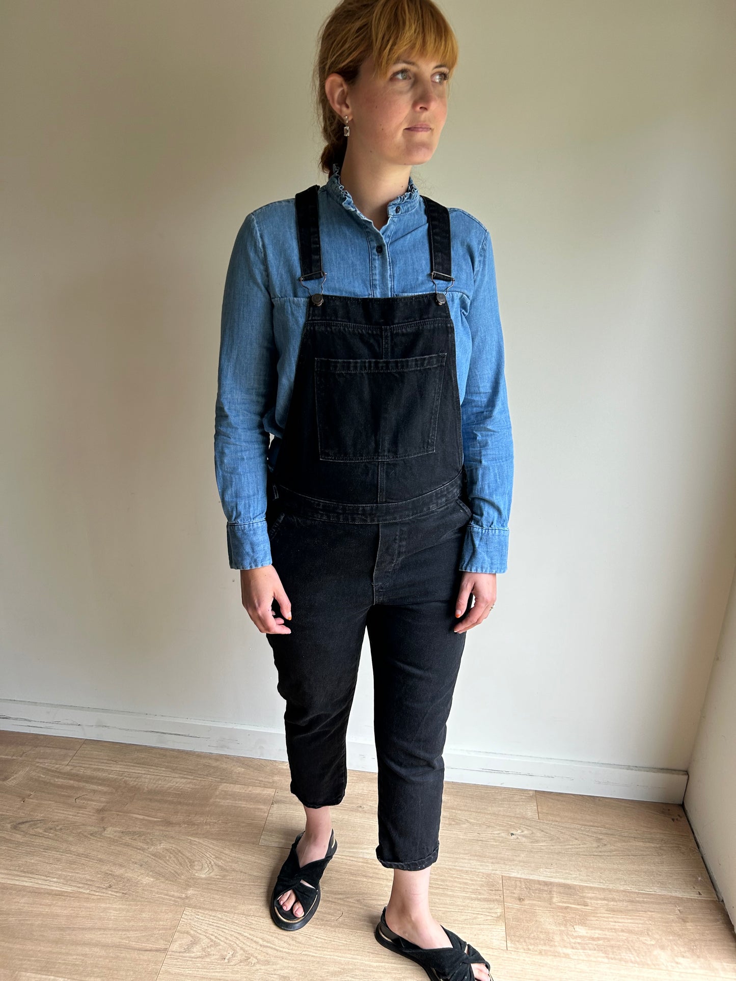 Topshop Crop Denim Dungarees, 12