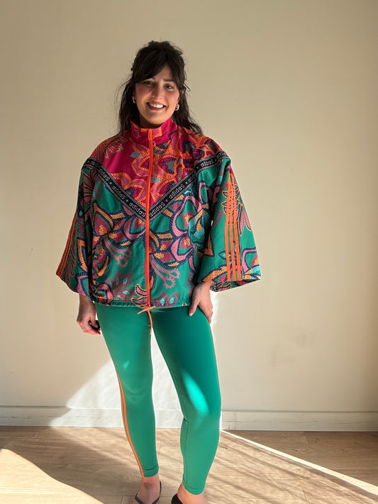 Adidas & Farm Rio Zip Up Windbreaker Jacket, L