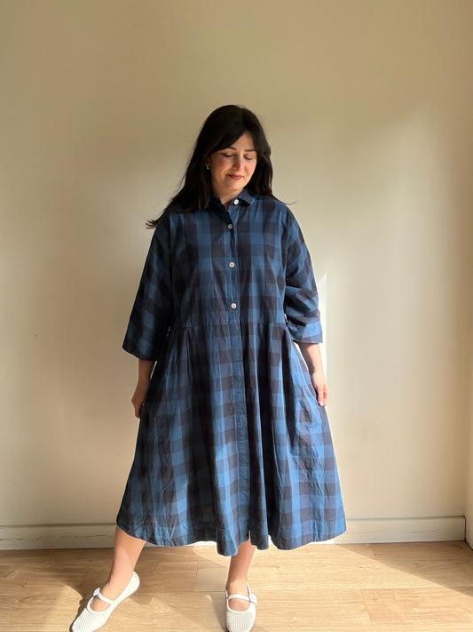Toast Blue Check Shirt Dress, 16-18