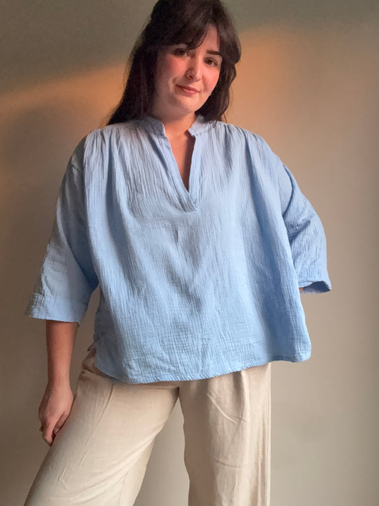 Masscob Cotton Gauze Boxy Blouse, L