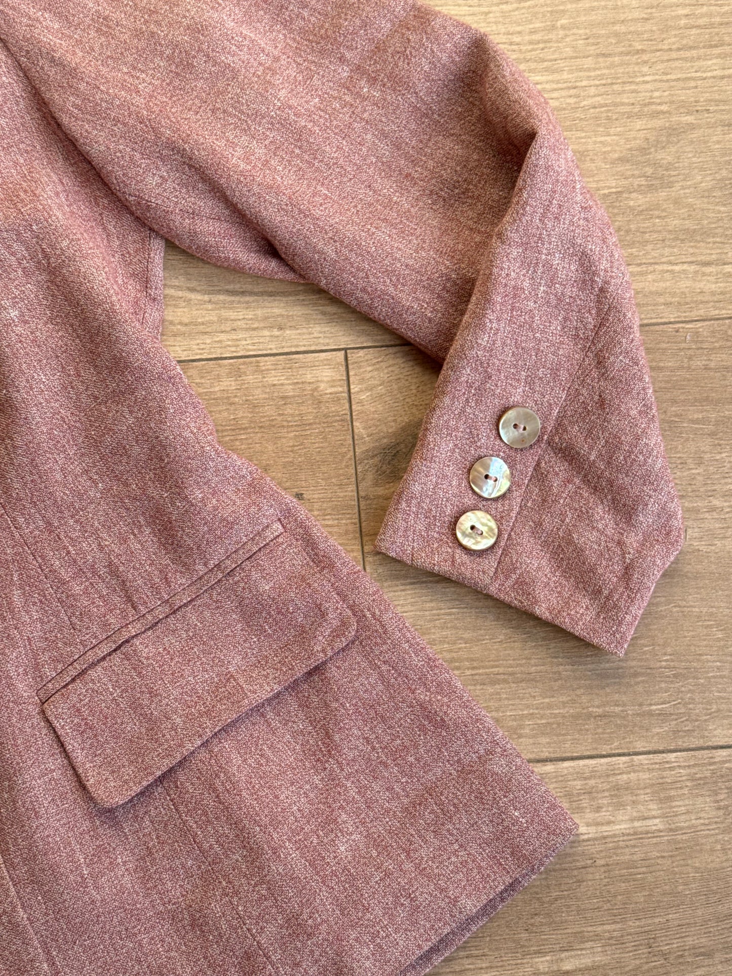 Vintage Principles Linen Statement Button Blazer, 10