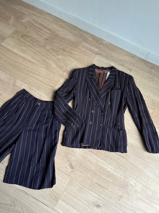 Vintage Betty Barclay Pinstripe Short Suit, Small