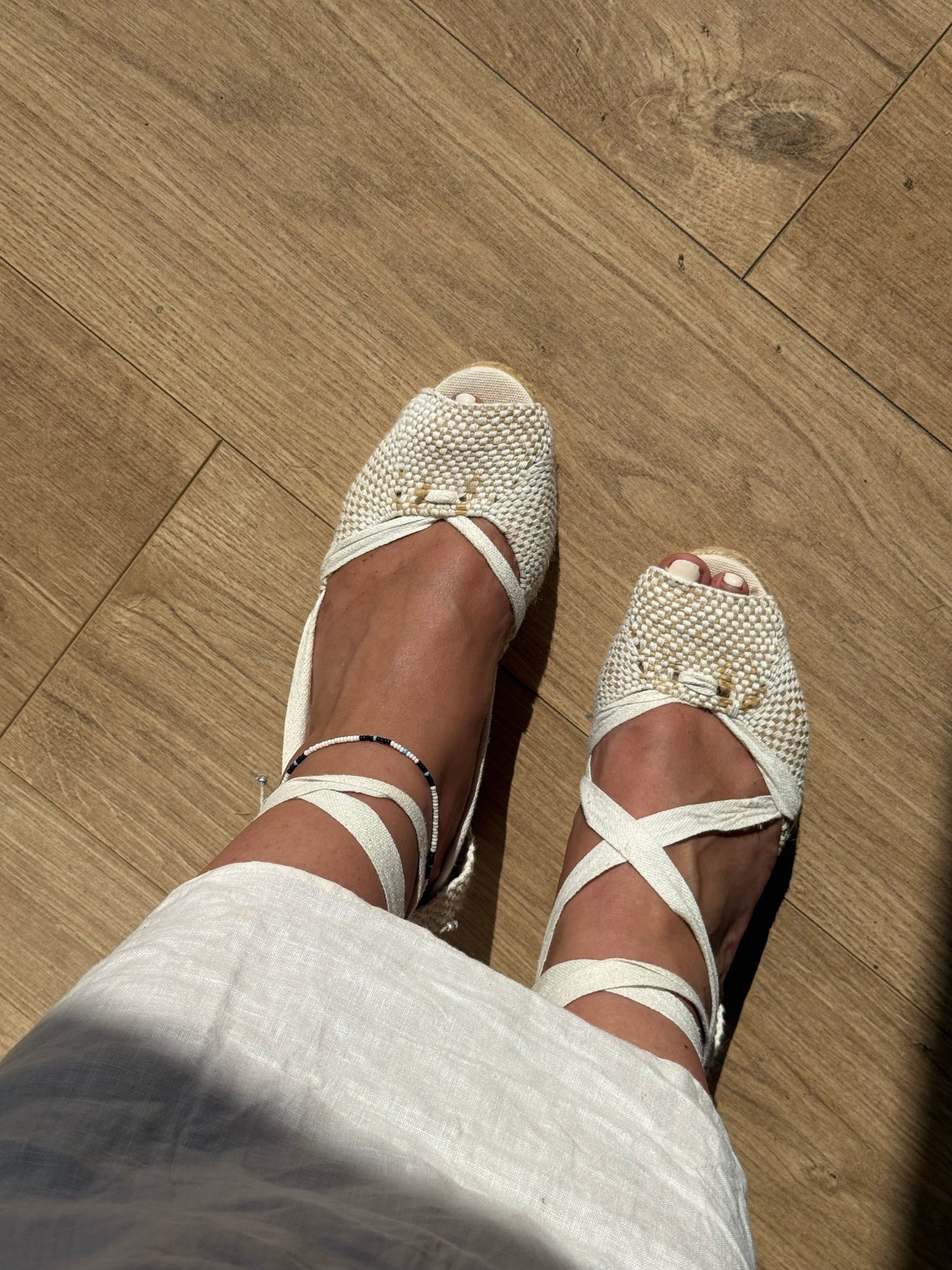 Russell & Bromley Woven Cotton Espadrille Wedges, 38