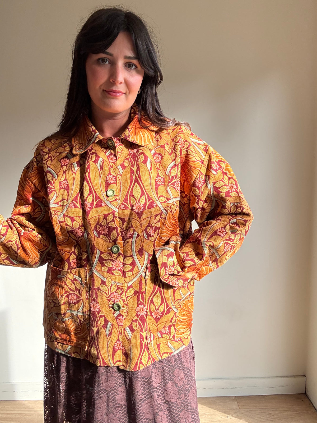 Handmade William Morris Boxy Jacket, XL
