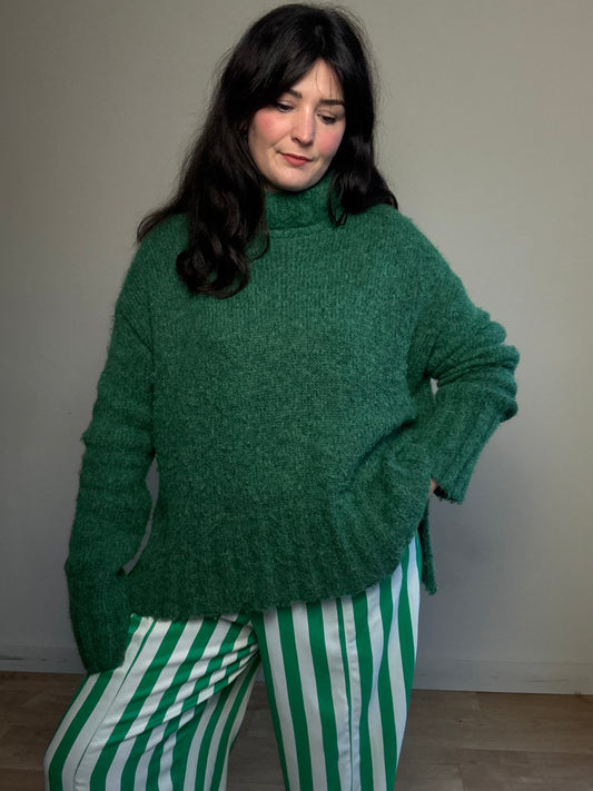 Vic & Bert Wool & Alpaca Funnel Neck Jumper, M/L