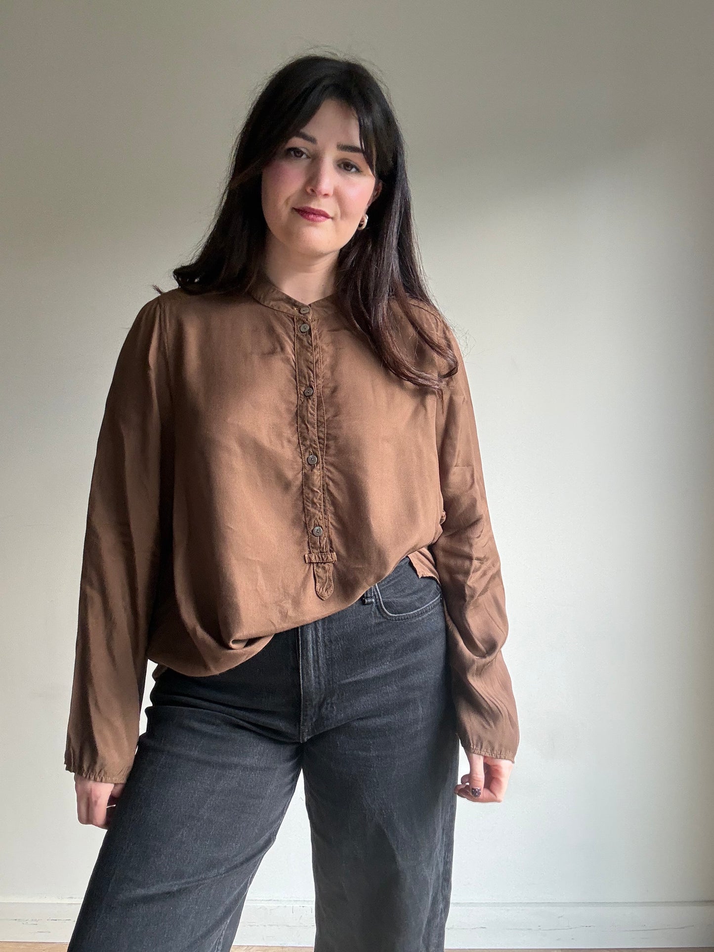 Brown OSKA Floaty Blouse, M/L