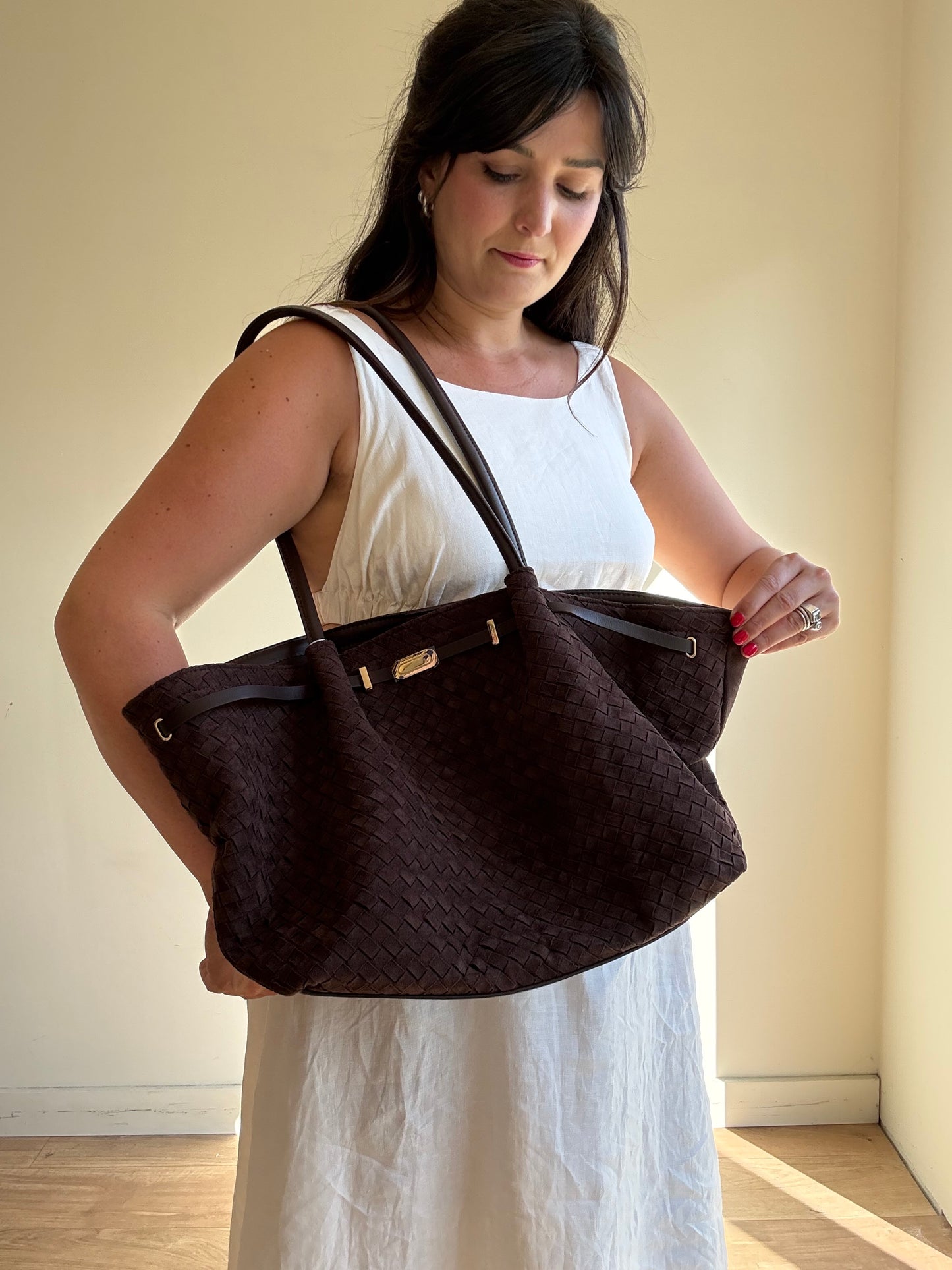New Look NEW Suede Effect Woven Shoulder Bag, One Size