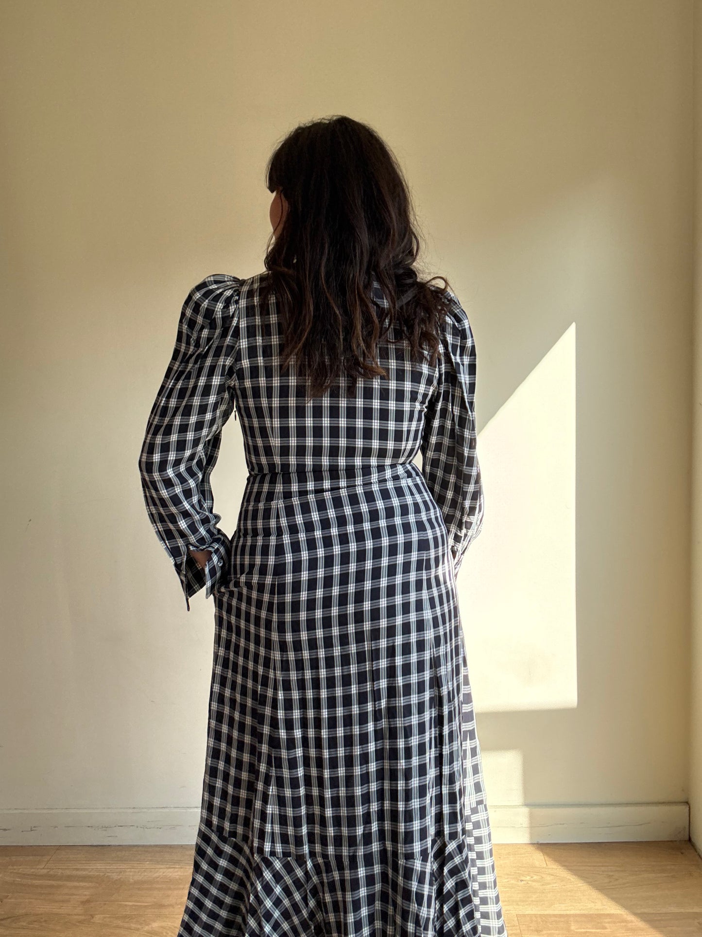Mr Larkin Check Button Up Maxi Dress, L