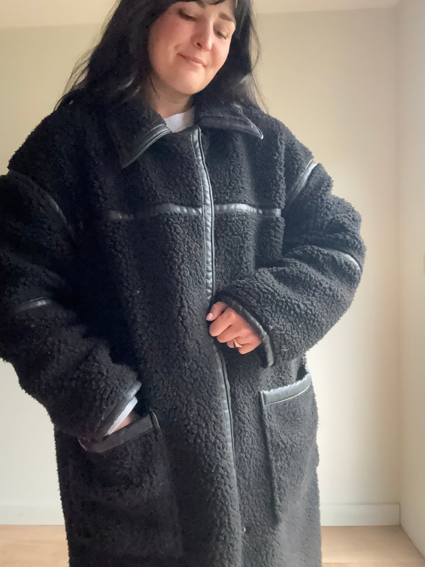 Asos Design Faux Shearling Coat, 14