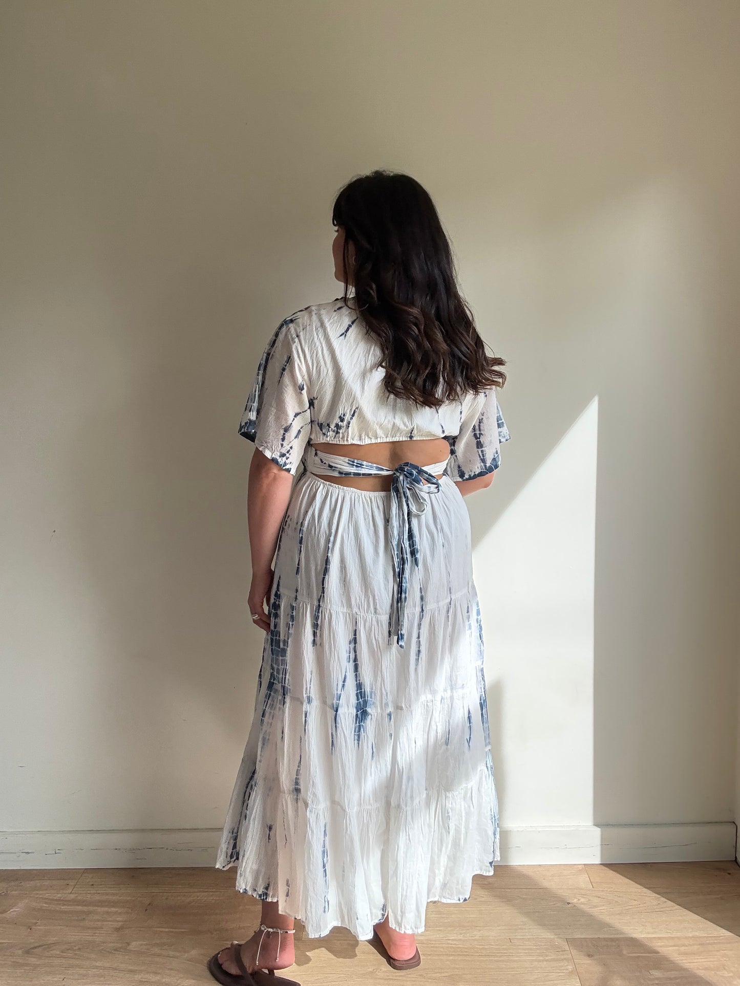 Warehouse Open Back Midi Dress, 10-12