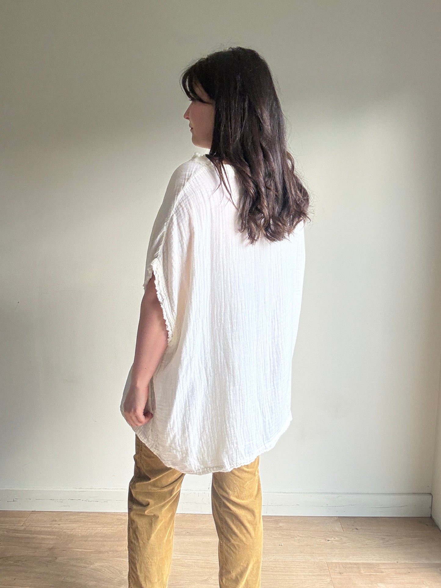 Black Crane Gauze Box Top, One Size