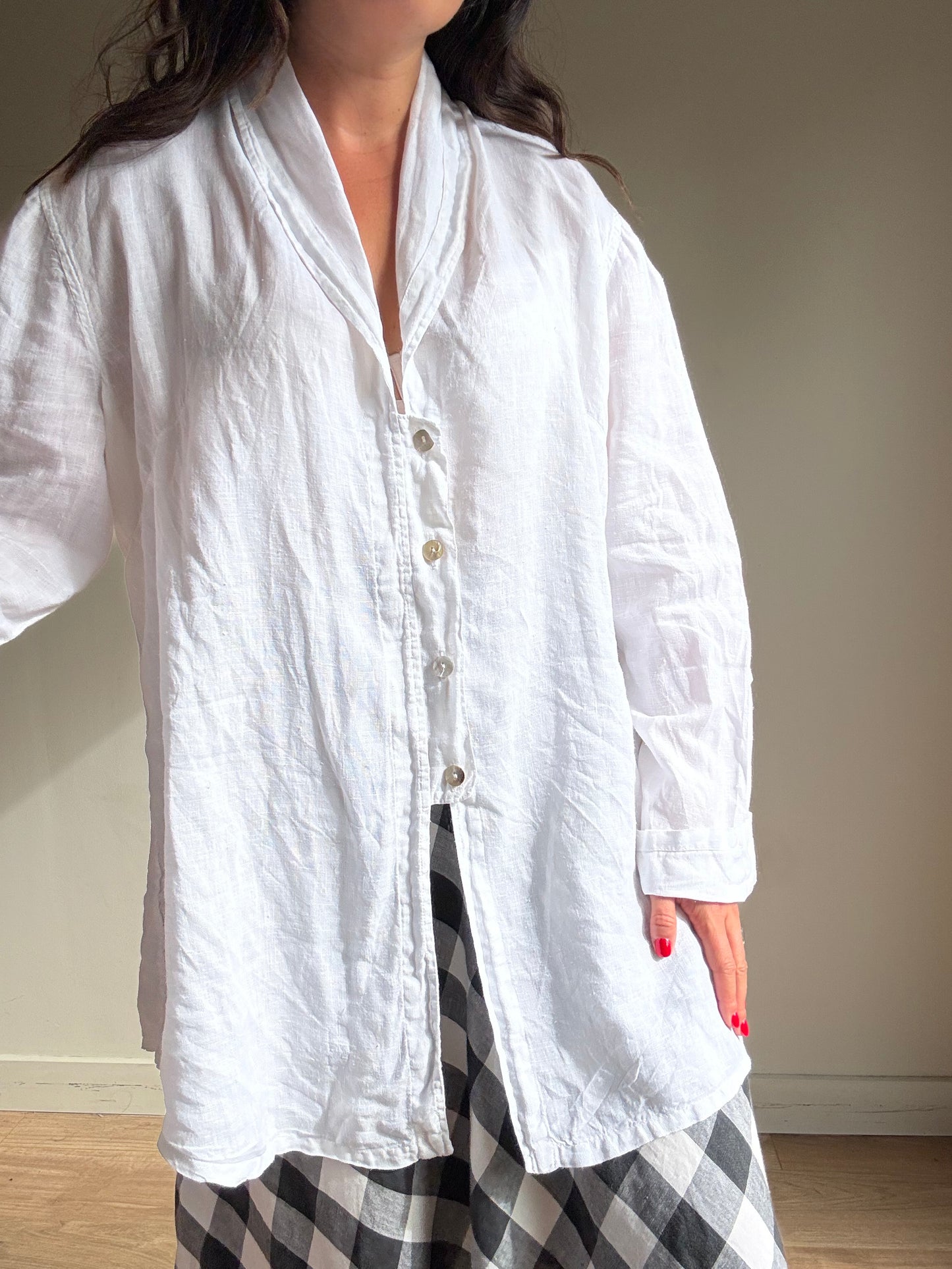 Pure Linen Loose Shirt, L