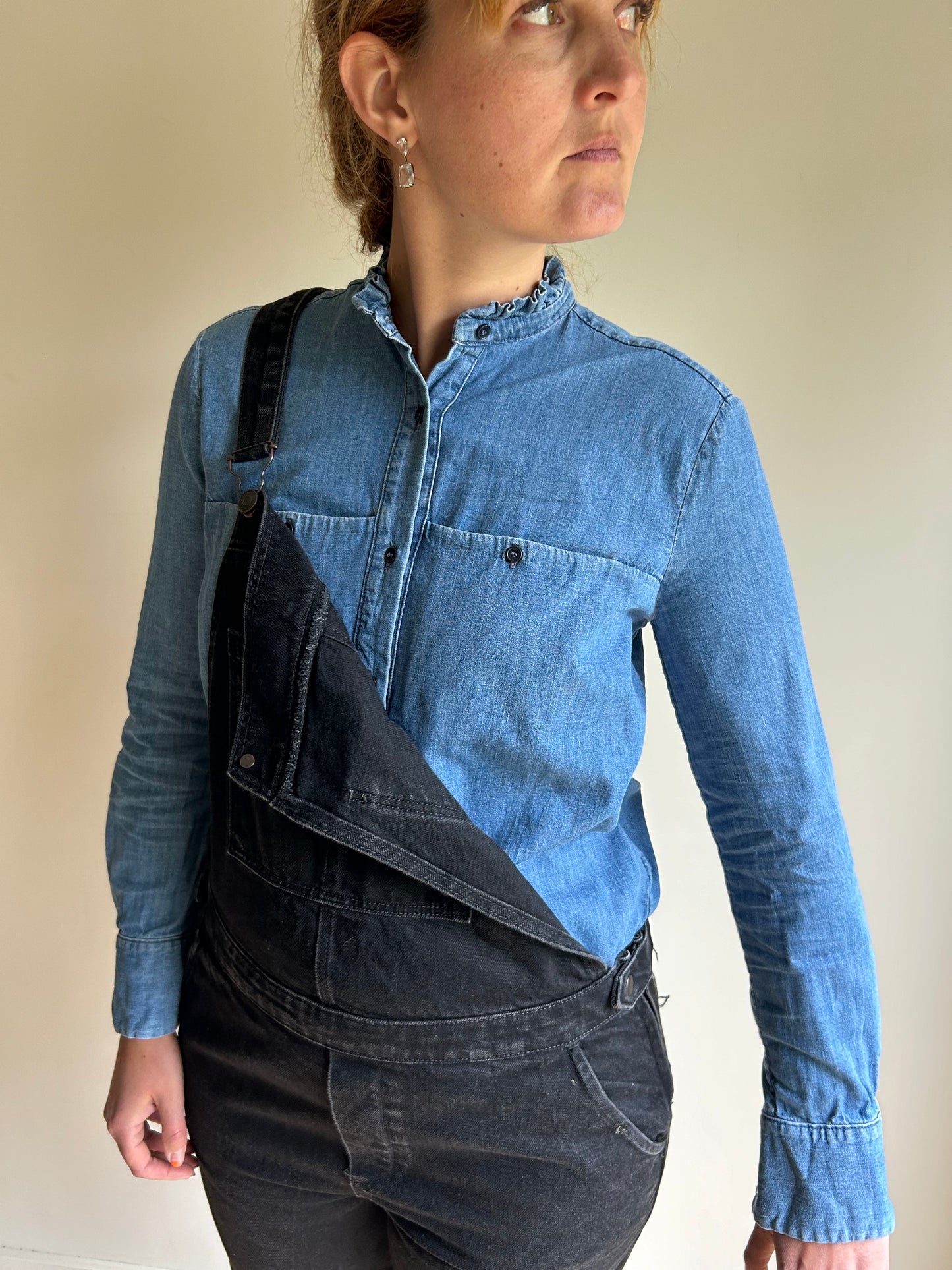 & Other Stories Denim Ruffle Shirt, 36