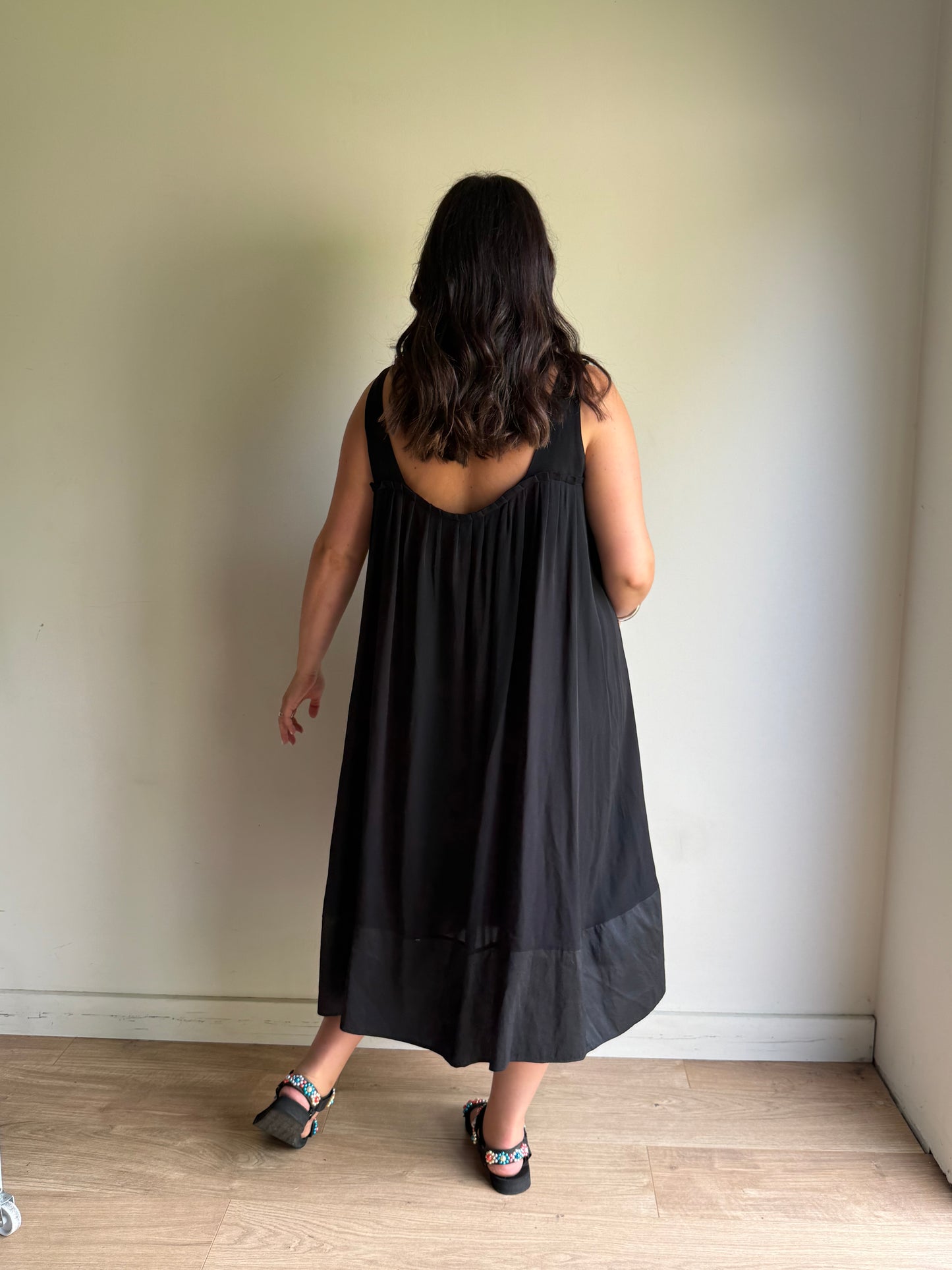 Vintage Nicole Farhi Pure Silk Pleated Panel Dress, 16