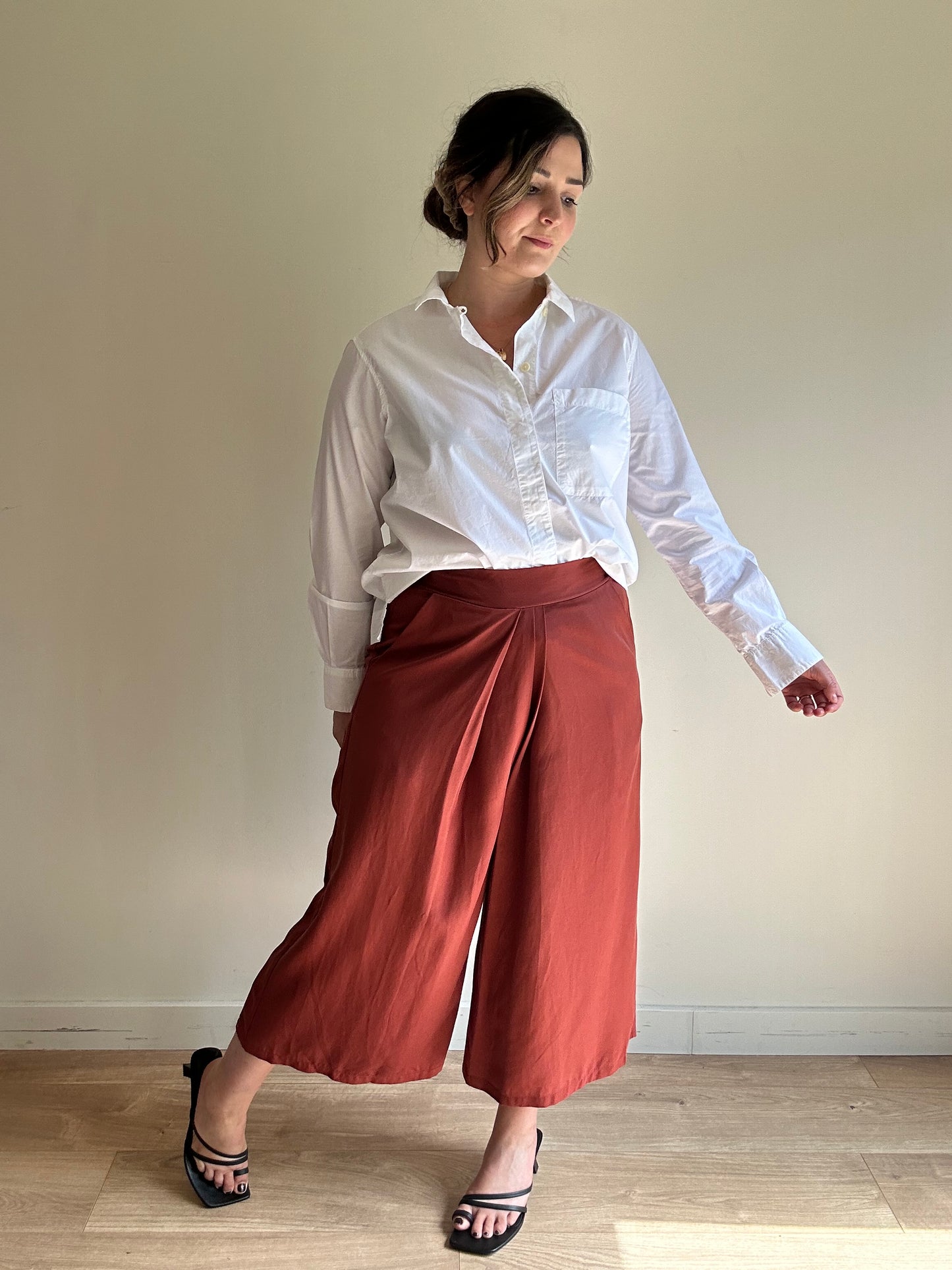 Brick Red Priory Crossover Culottes Trousers, M