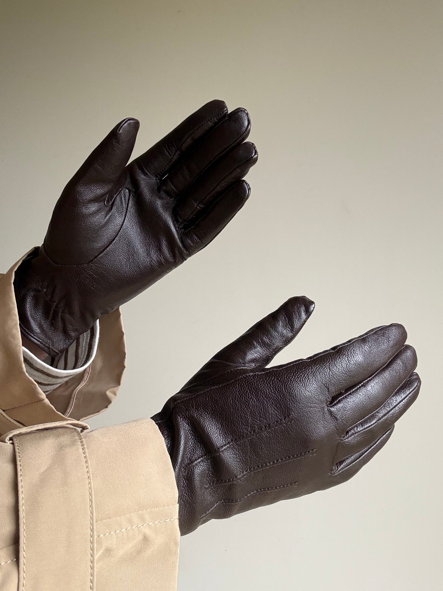 Brown Leather Gloves, S/M