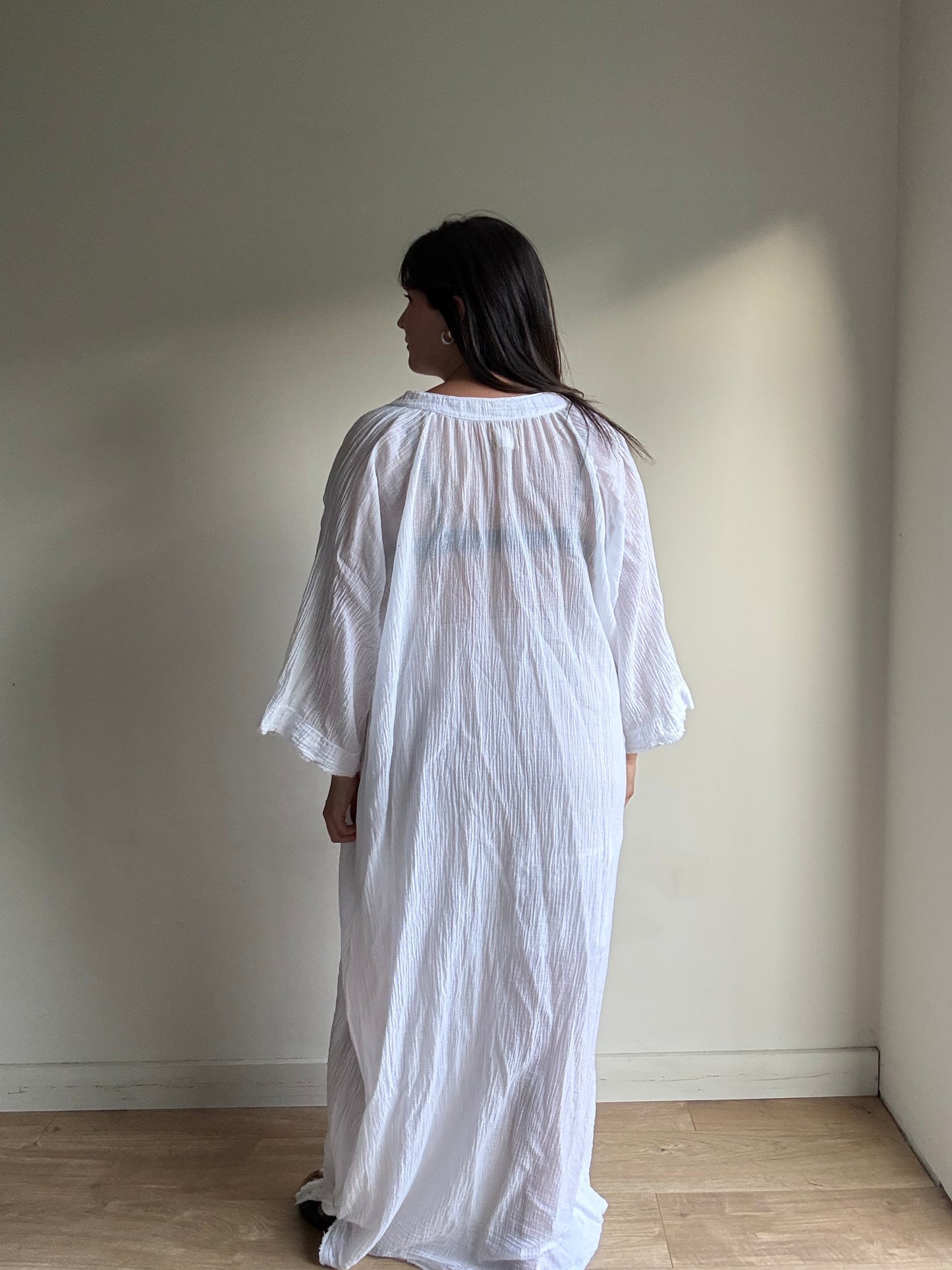 Cotton Gauze Maxi Dress, One Size