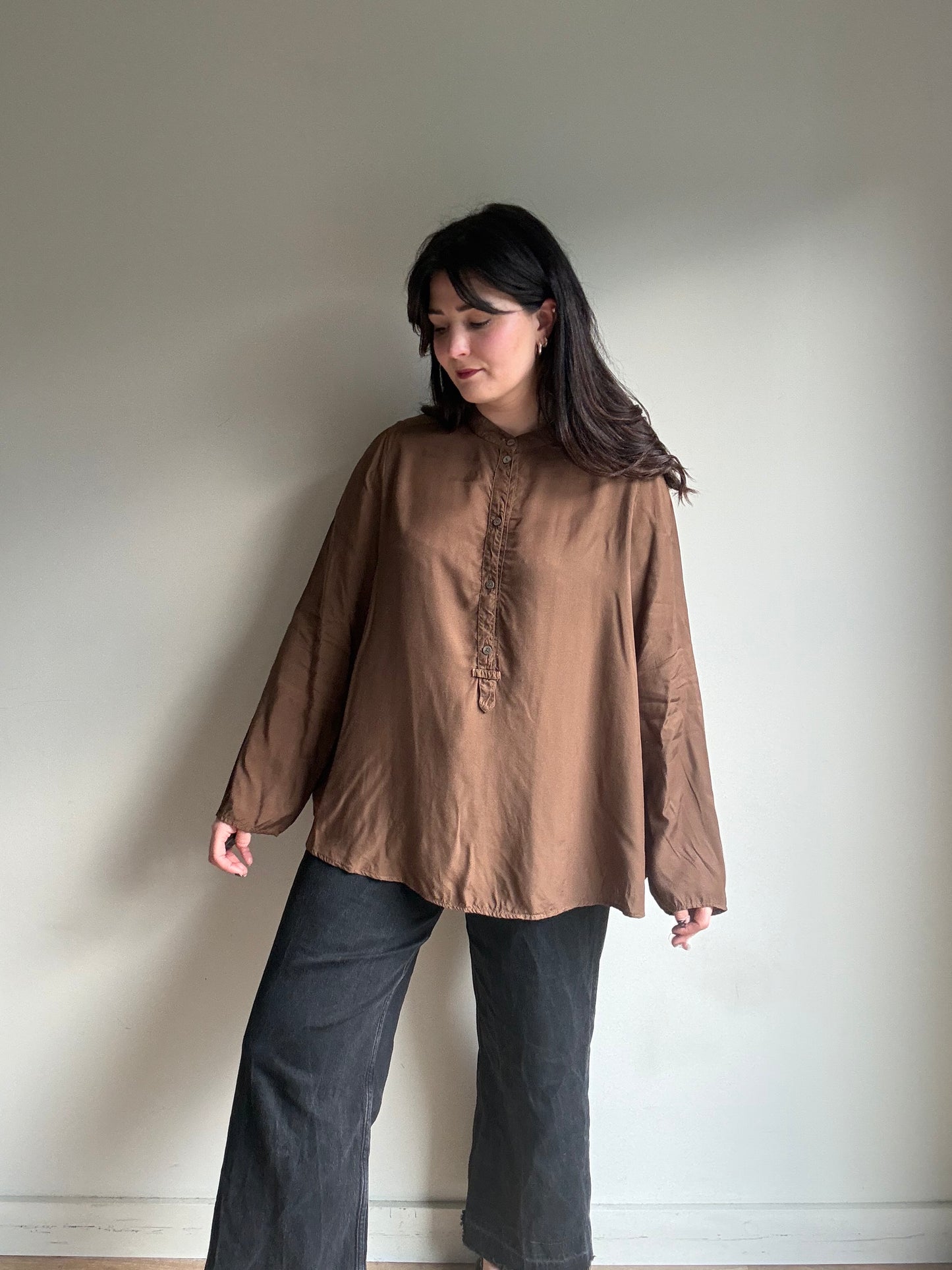 Brown OSKA Floaty Blouse, M/L