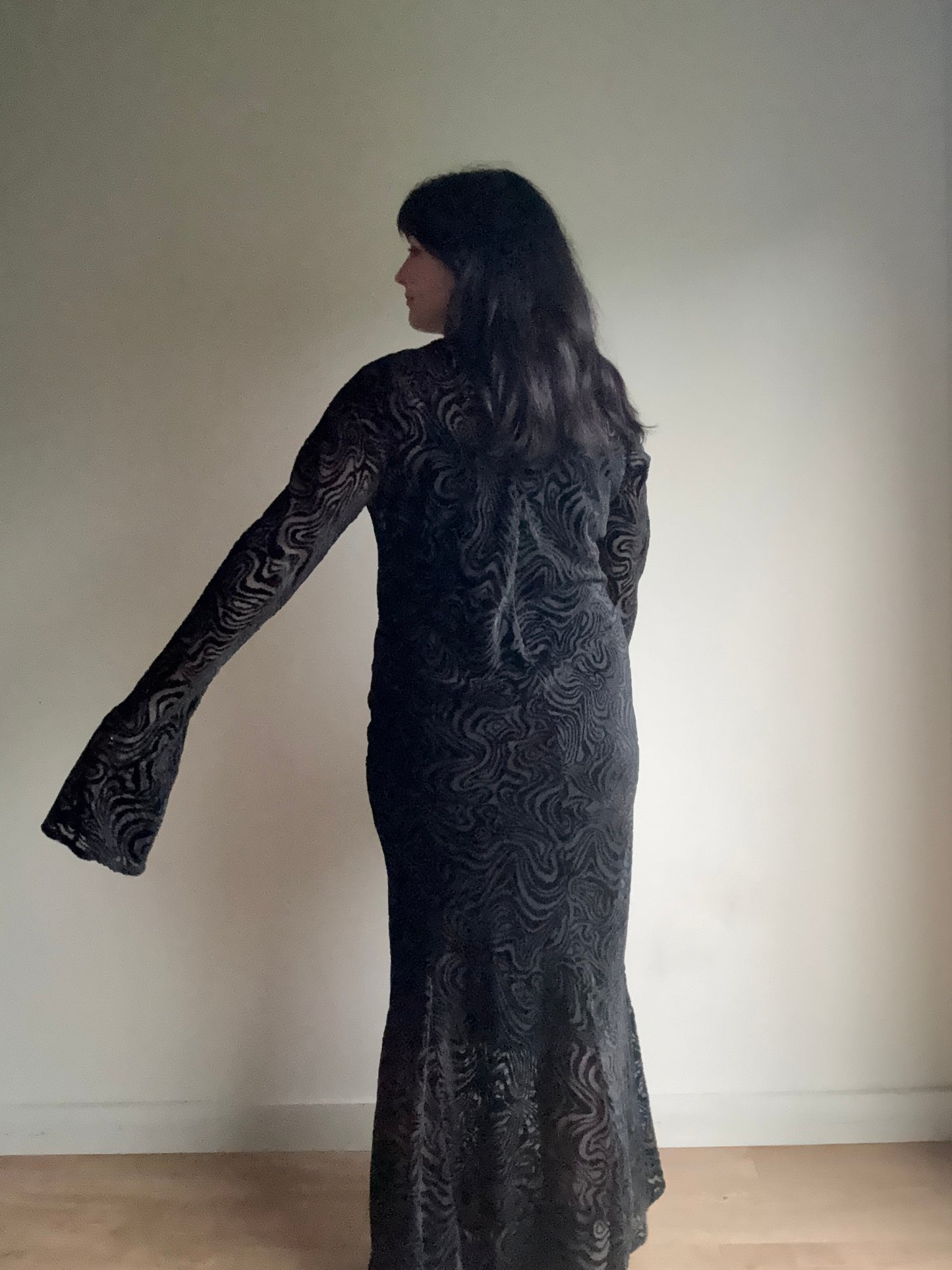 Kai Collective Marble Sheer Mesh Dress, XL