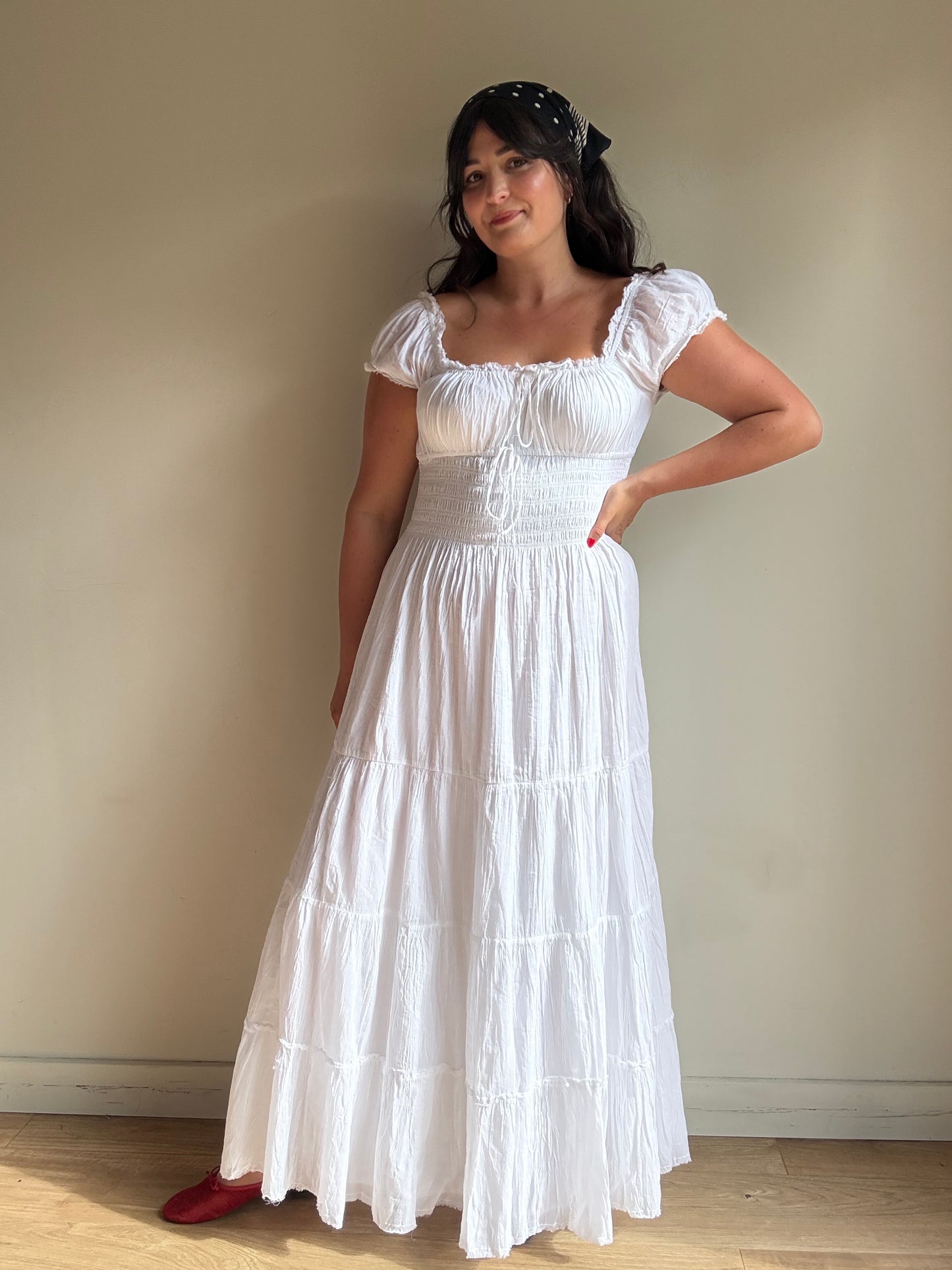 NEW Tiered Smocked Maxi Dress, L