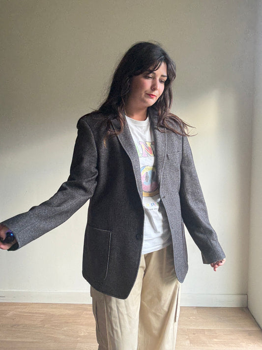 Vintage Wool Mix Blazer, L