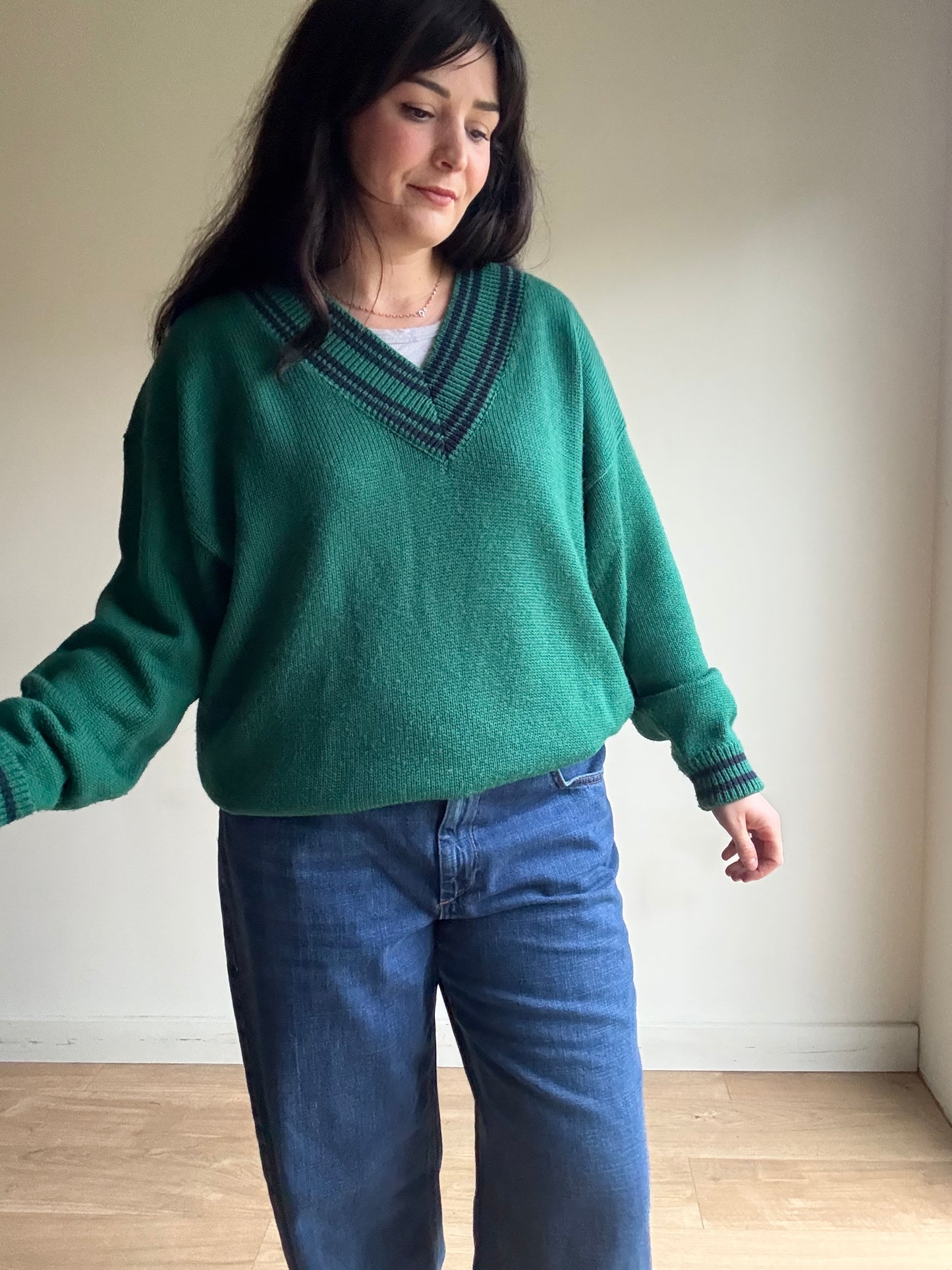 Vintage Cricket Style Jumper, XL