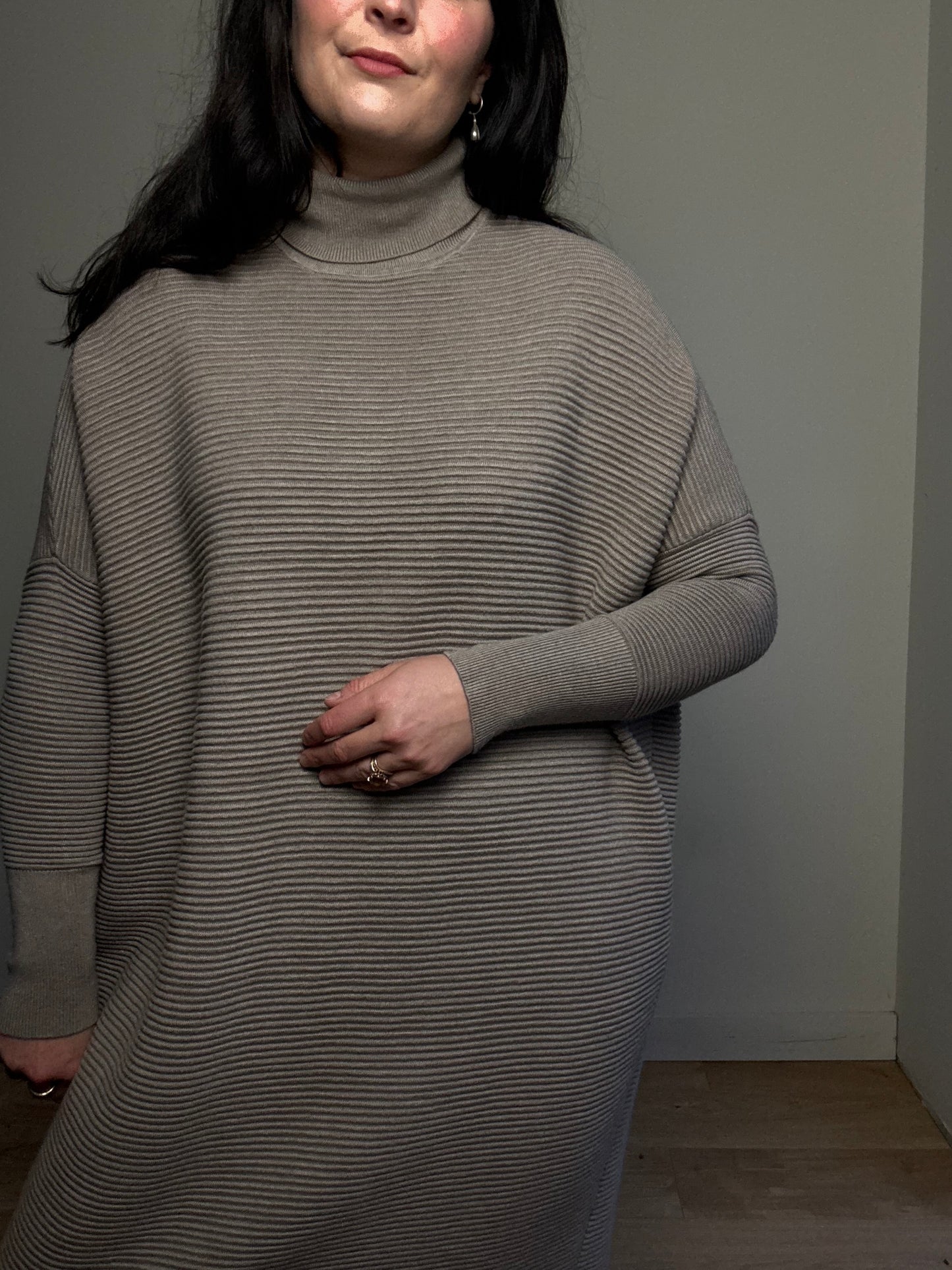 Plumo Studio Ribbed Roll-neck Jumper Dress, One Size