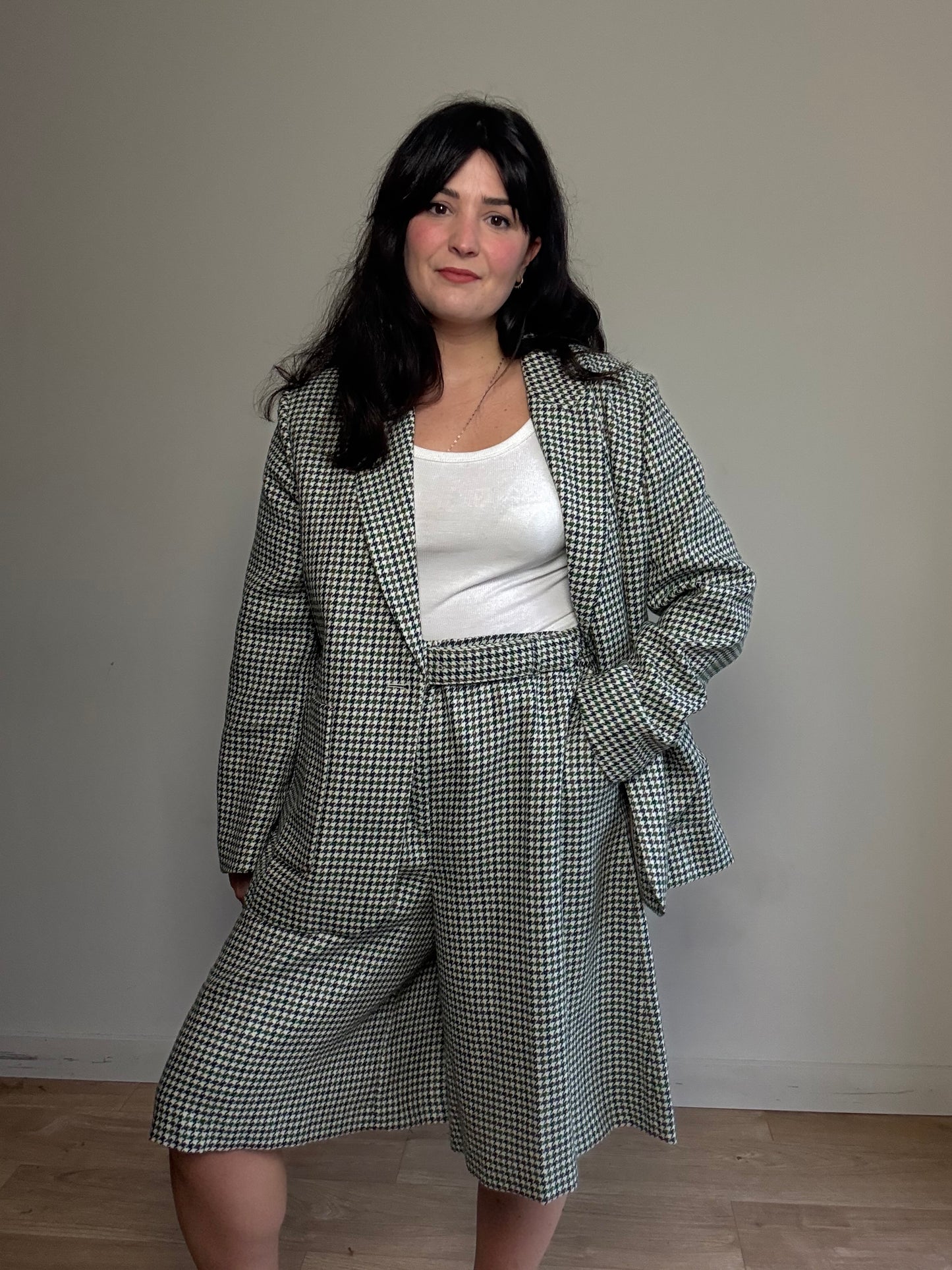 LK Bennett NEW Houndstooth Wool Suit Shorts, 18